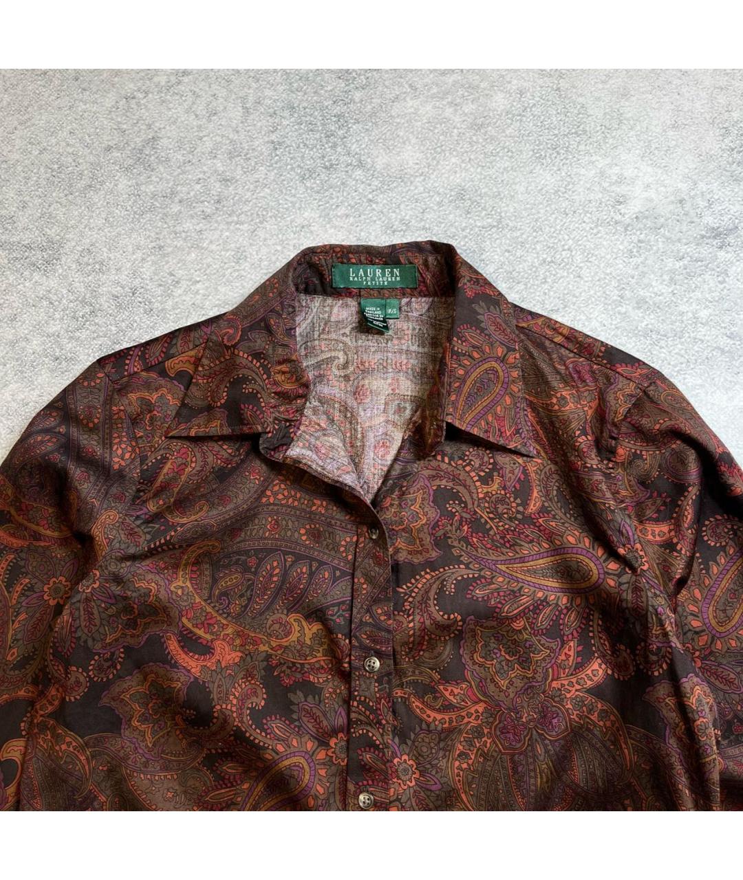 RALPH LAUREN Коричневая хлопковая рубашка, фото 3