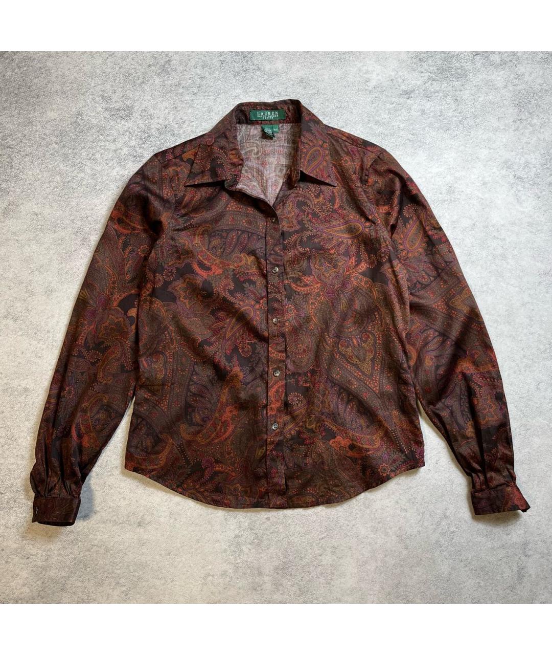 RALPH LAUREN Коричневая хлопковая рубашка, фото 9