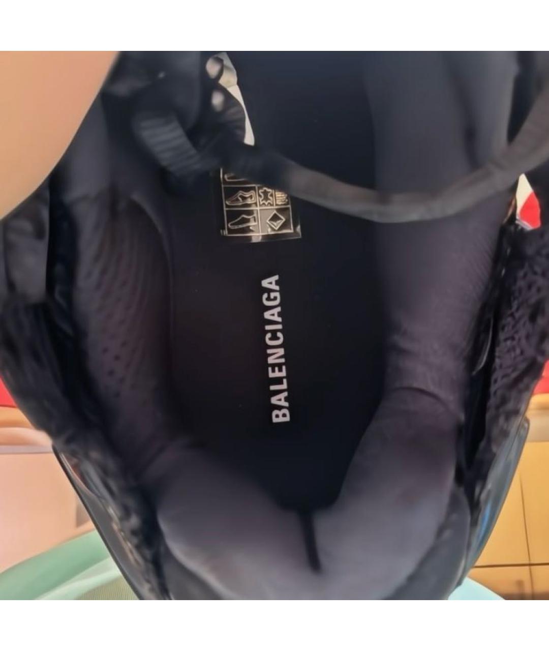 BALENCIAGA Черные низкие кроссовки / кеды из искусственной кожи, фото 4