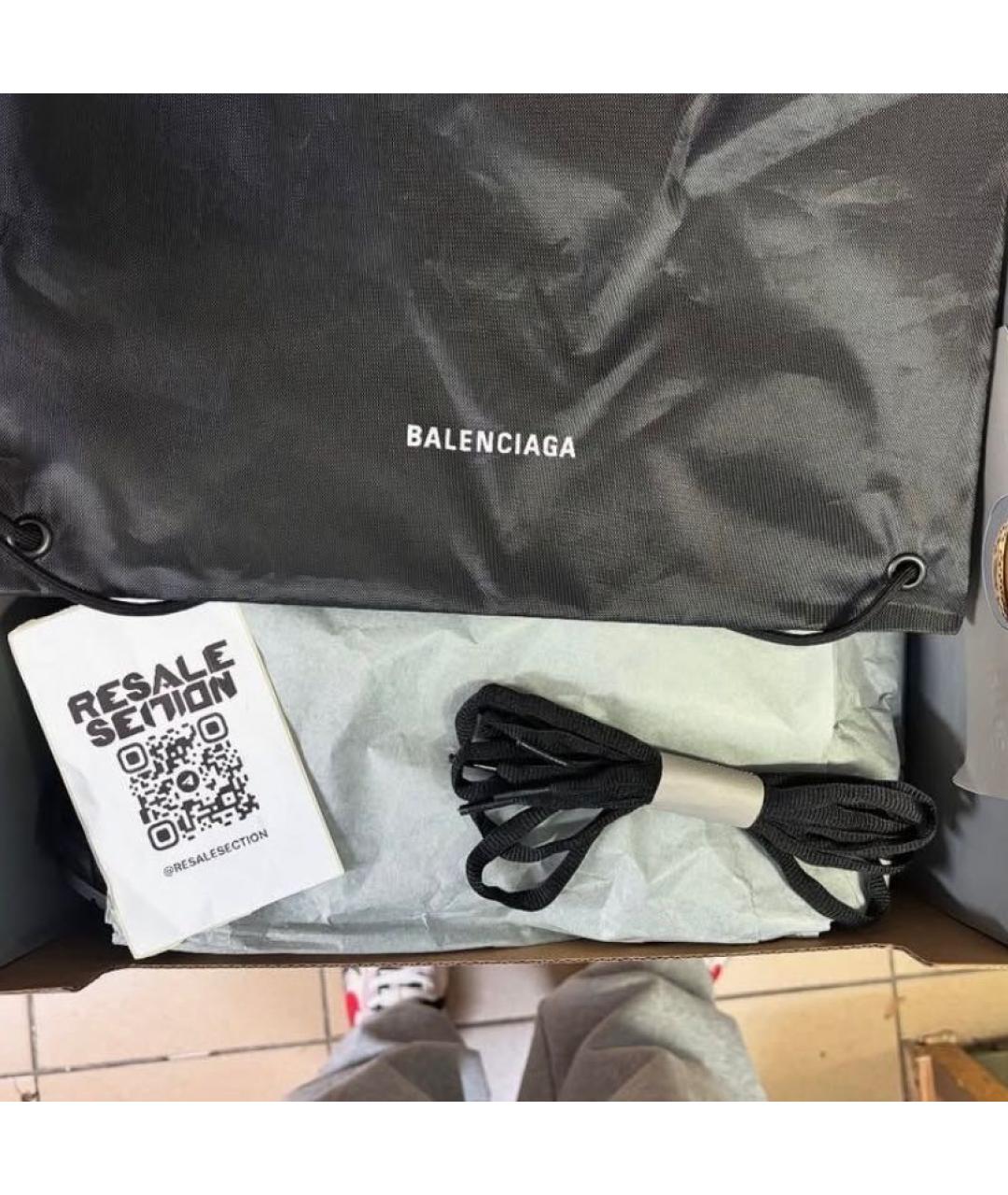 BALENCIAGA Черные низкие кроссовки / кеды из искусственной кожи, фото 7