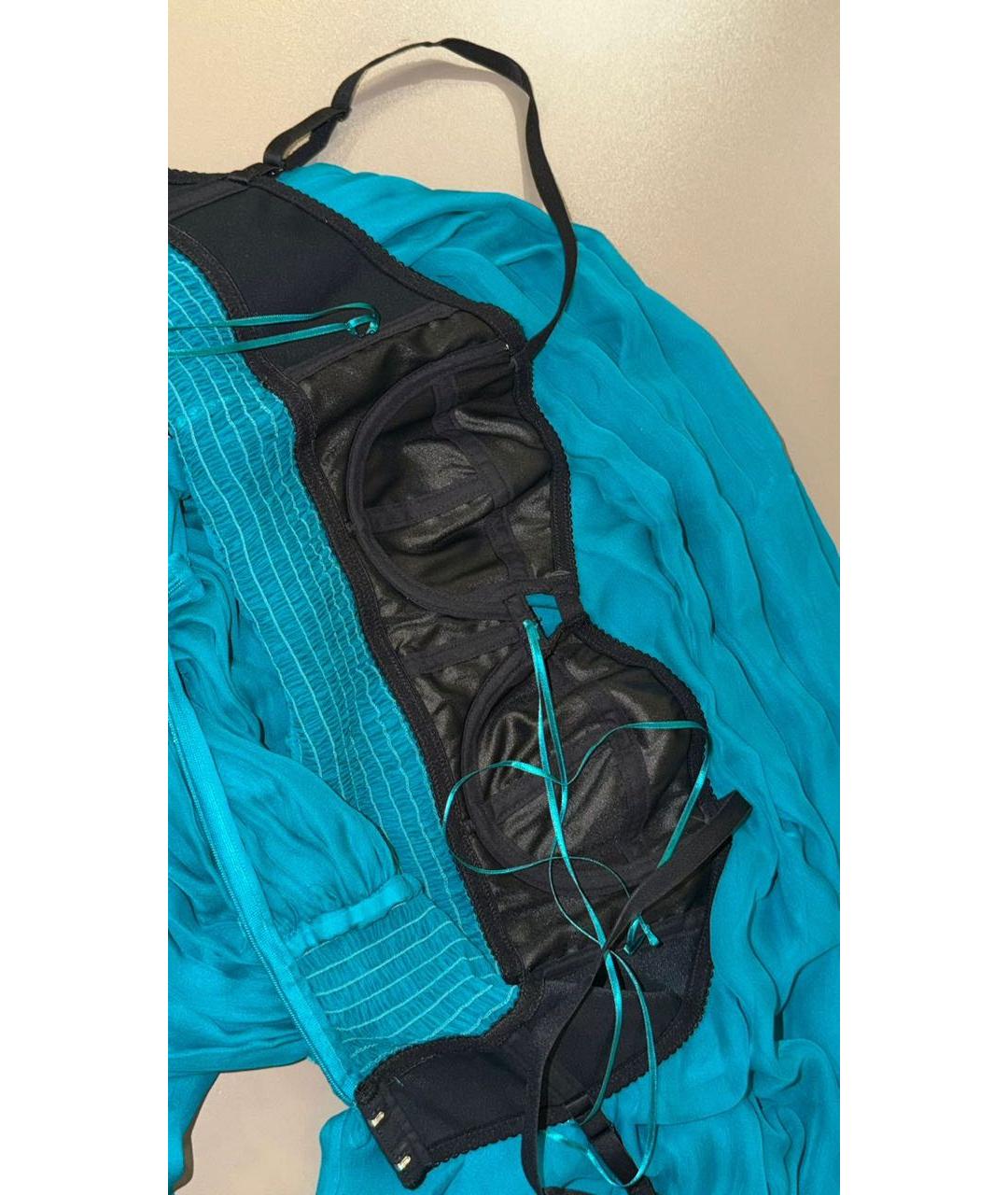 DOLCE&GABBANA Бирюзовый шелковый комбинезон, фото 6