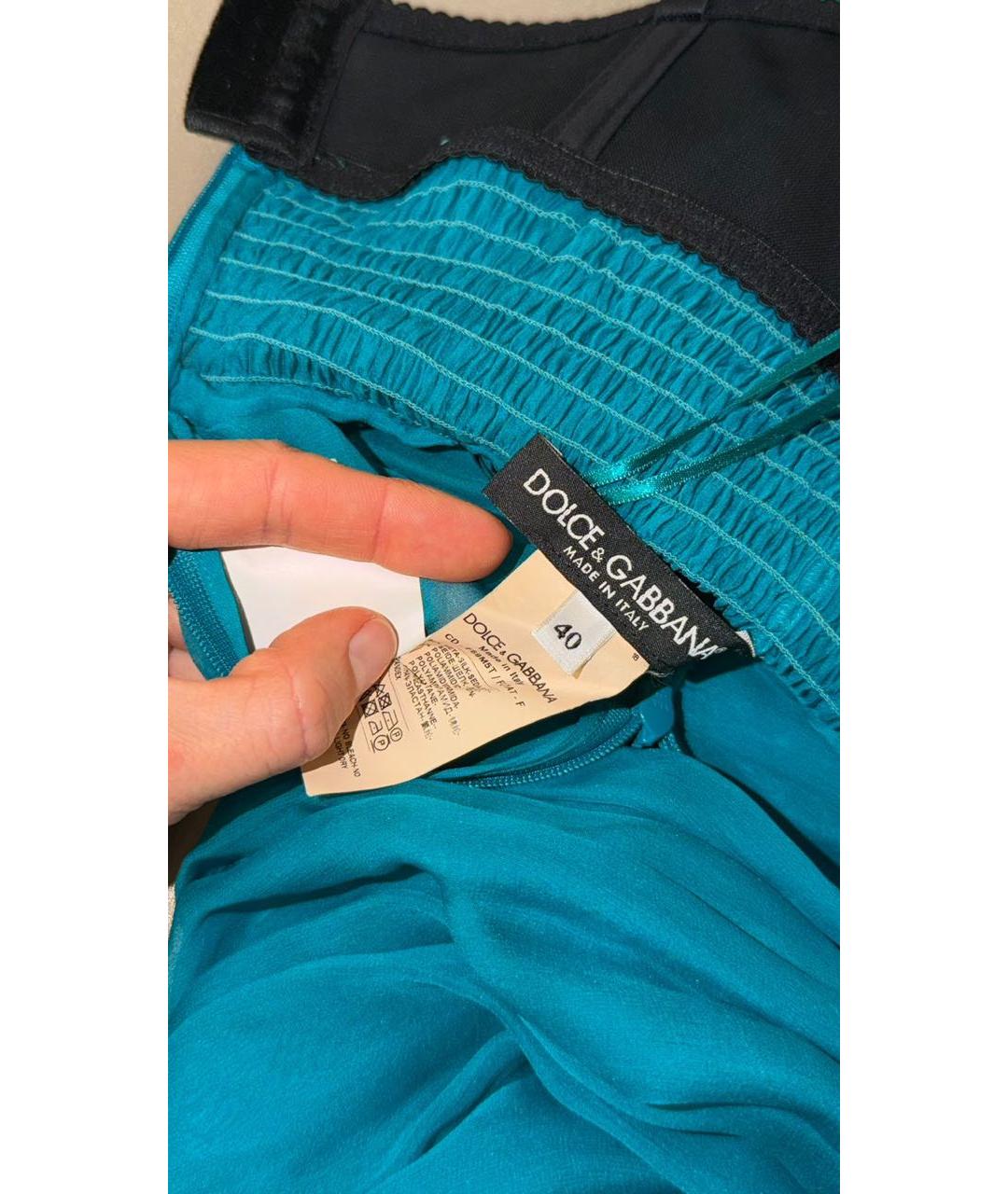 DOLCE&GABBANA Бирюзовый шелковый комбинезон, фото 3