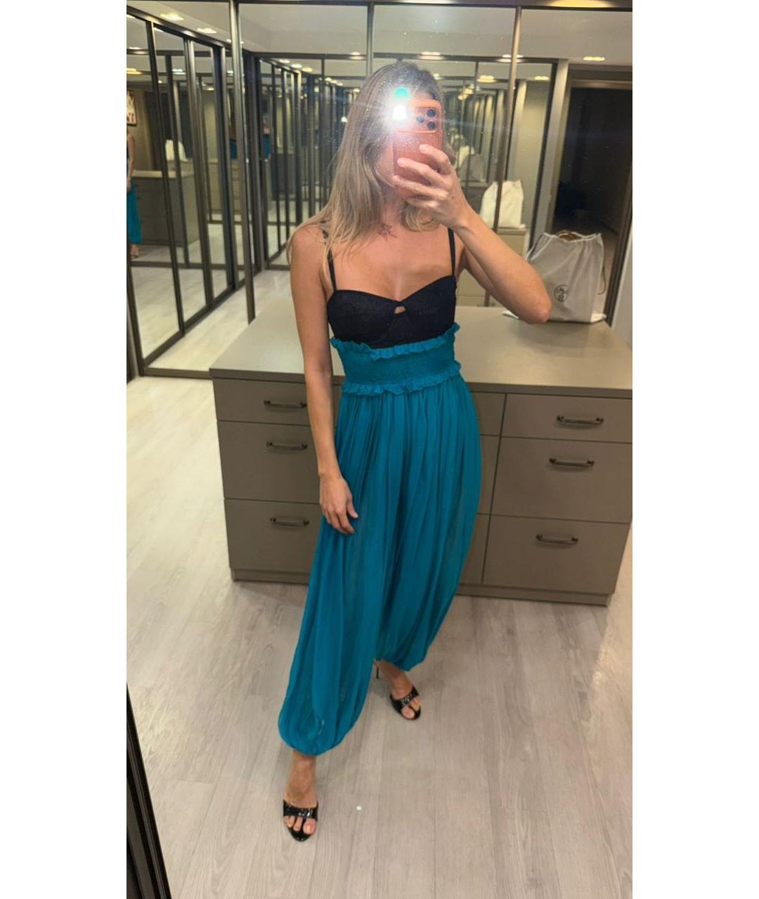 DOLCE&GABBANA Бирюзовый шелковый комбинезон, фото 8