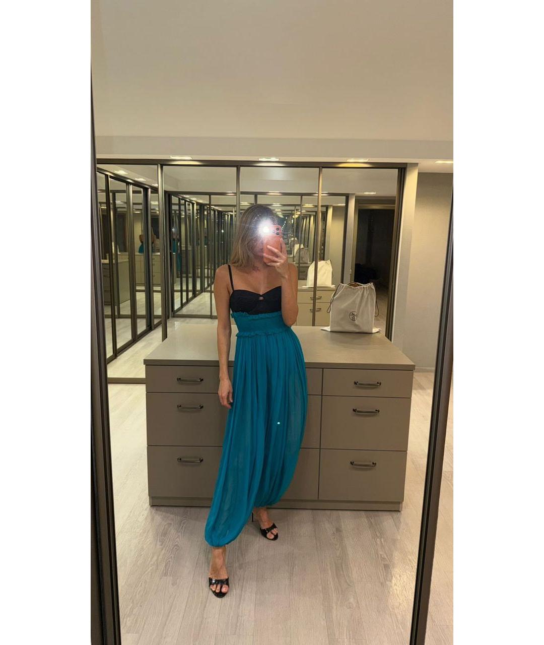 DOLCE&GABBANA Бирюзовый шелковый комбинезон, фото 7