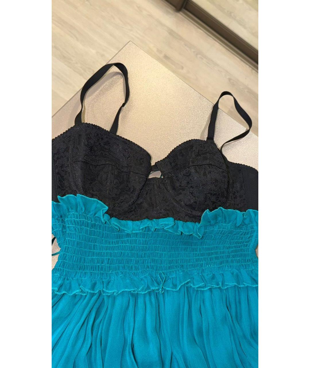 DOLCE&GABBANA Бирюзовый шелковый комбинезон, фото 4