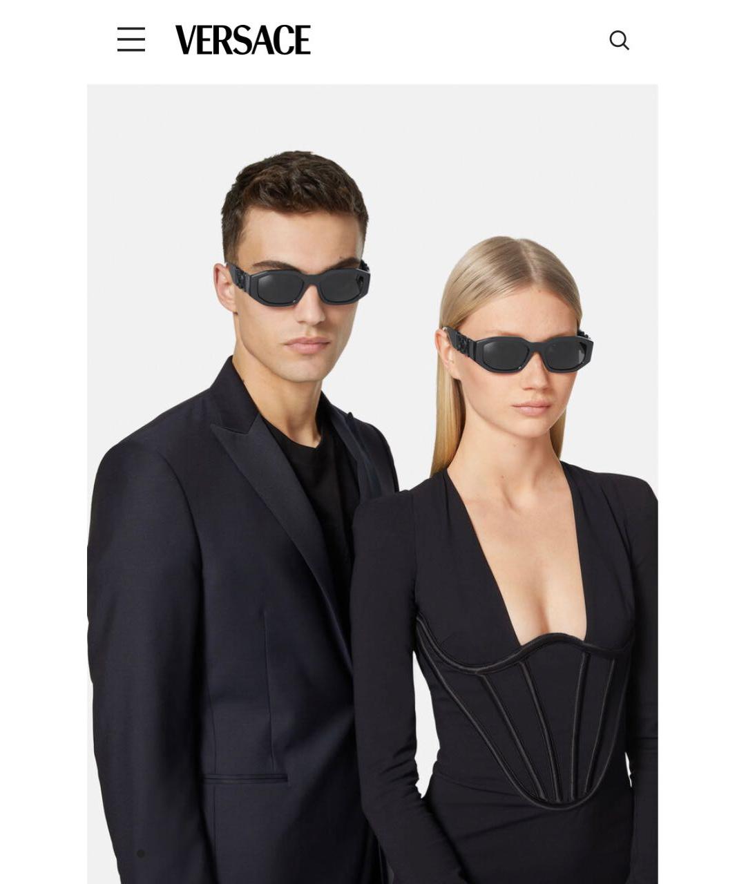 VERSACE Черные пластиковые солнцезащитные очки, фото 7