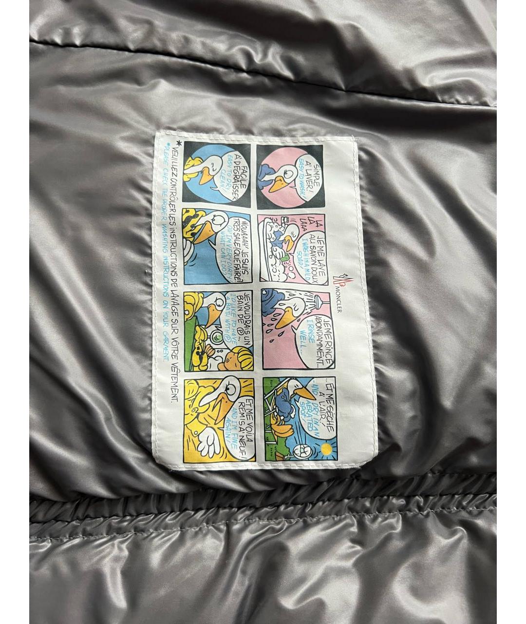 MONCLER Серый полиамидовый пуховик, фото 6