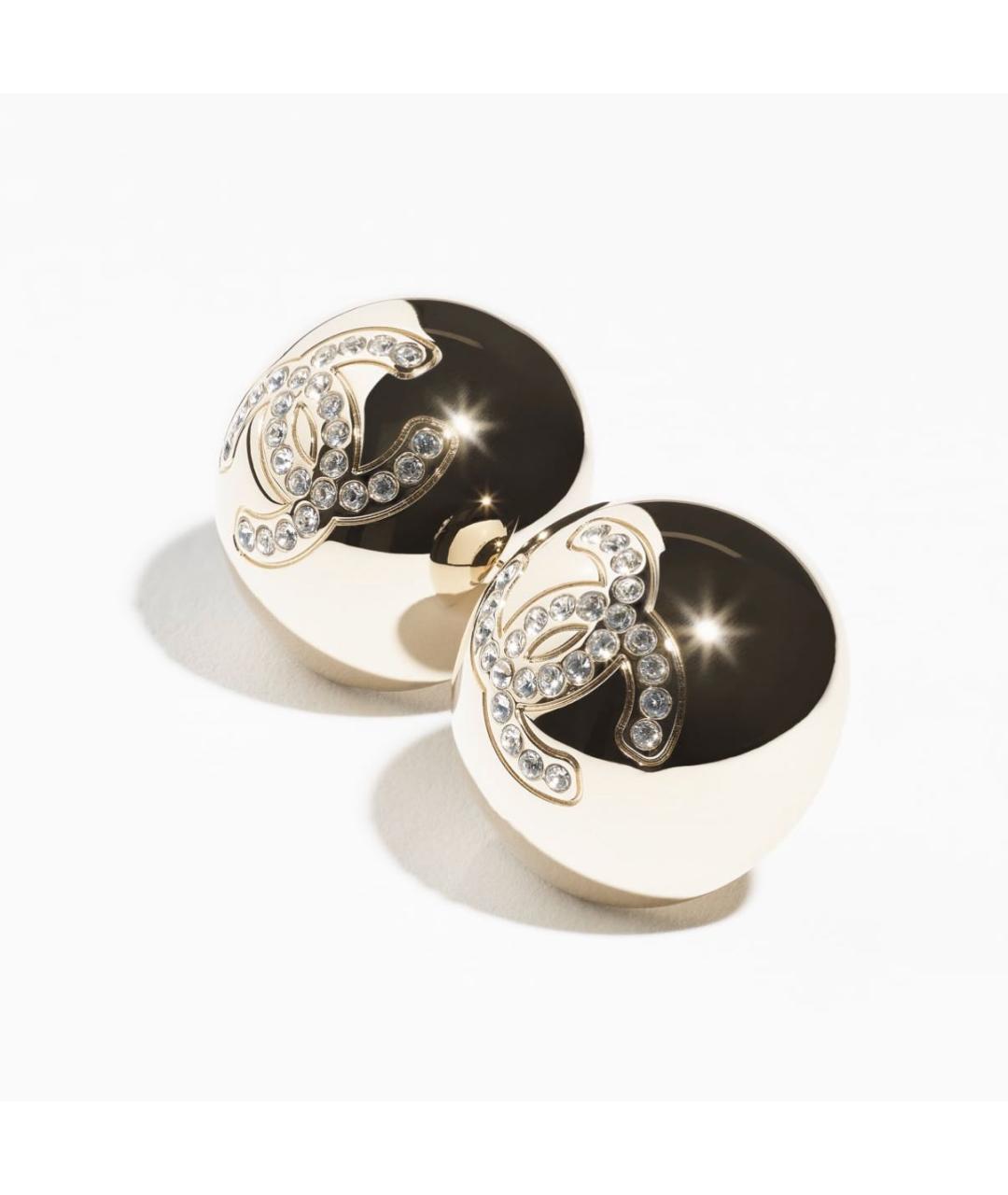 CHANEL Золотые металлические серьги, фото 2