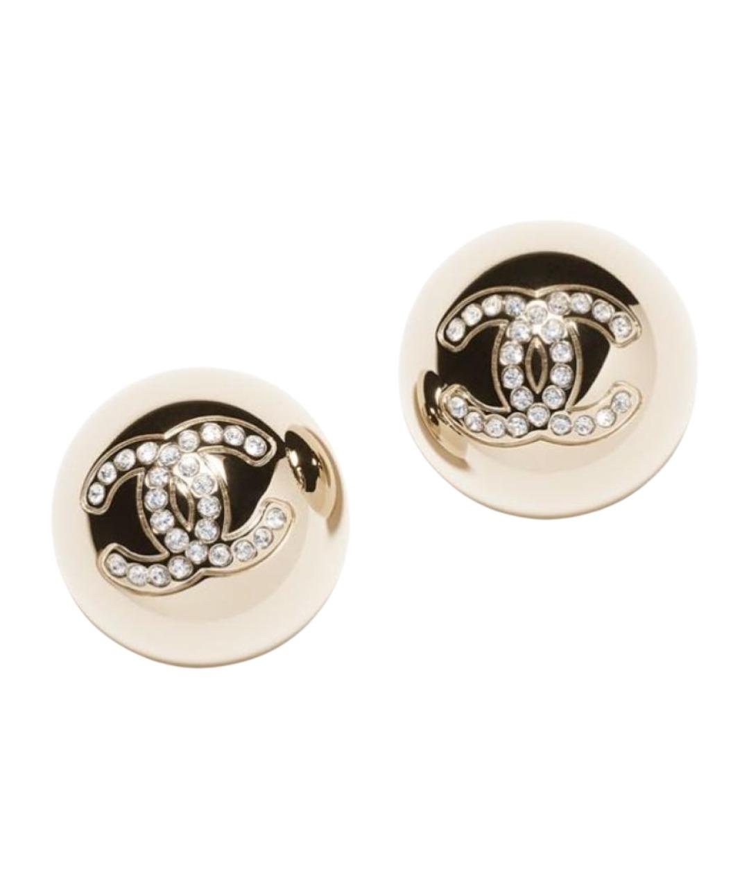 CHANEL Золотые металлические серьги, фото 1