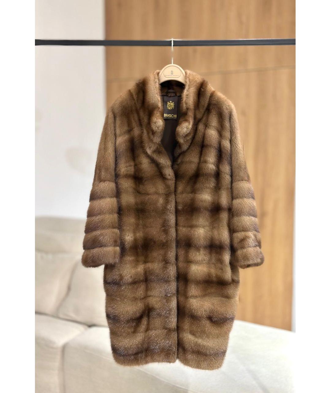 BRASCHI Коричневая меховая шуба, фото 2
