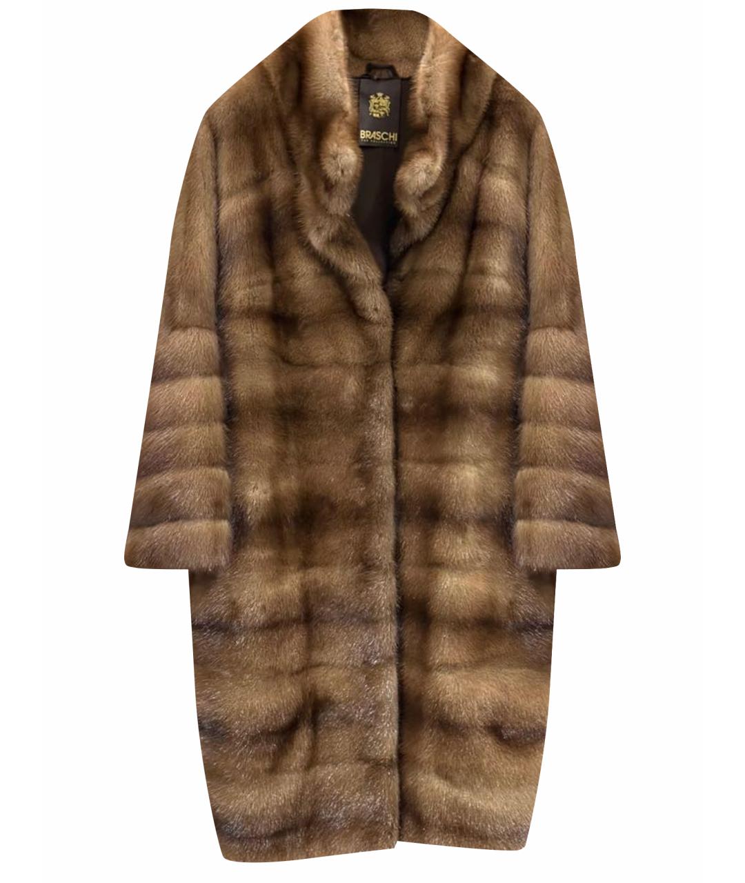 BRASCHI Коричневая меховая шуба, фото 1
