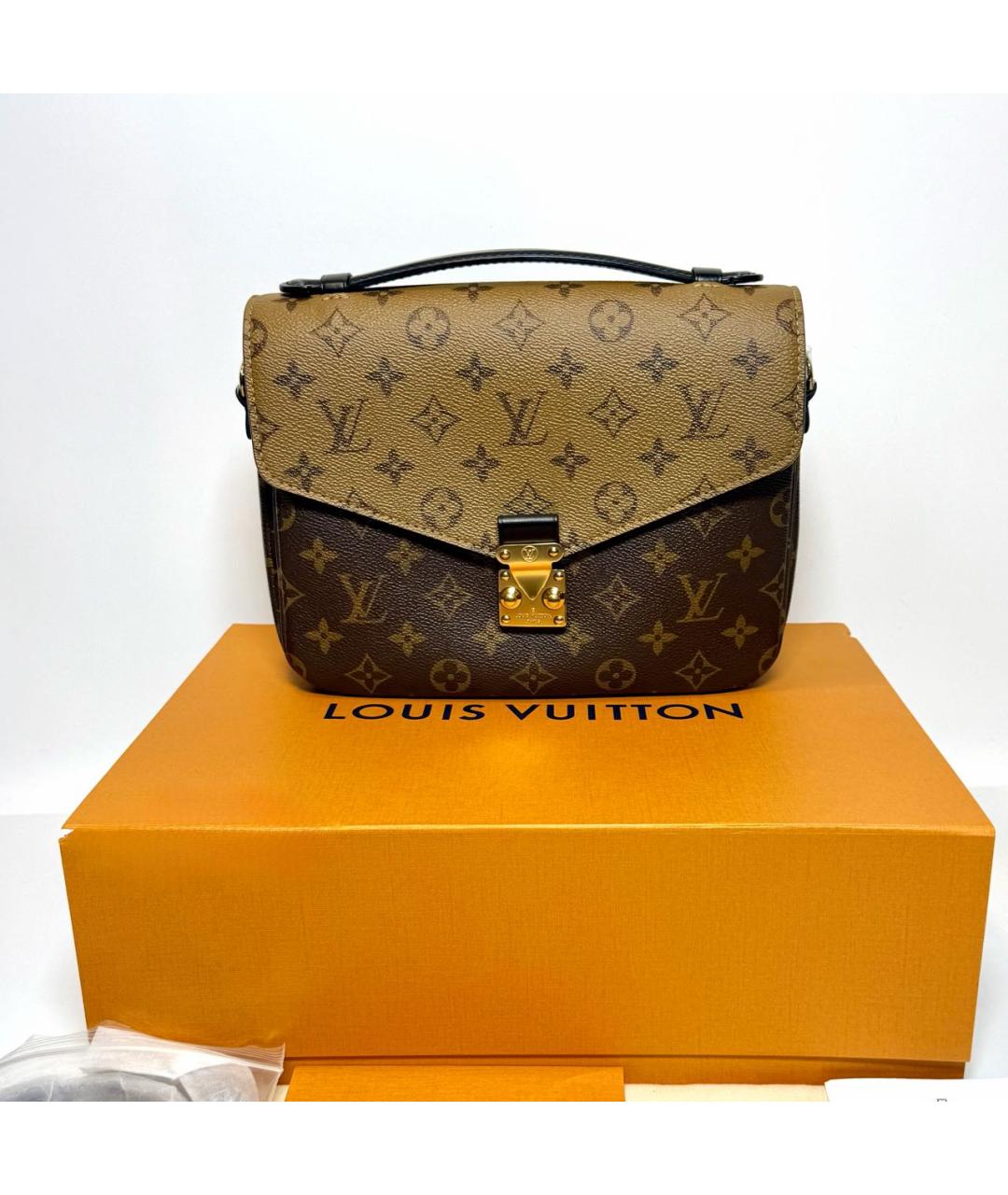 LOUIS VUITTON Коричневая сумка с короткими ручками, фото 6