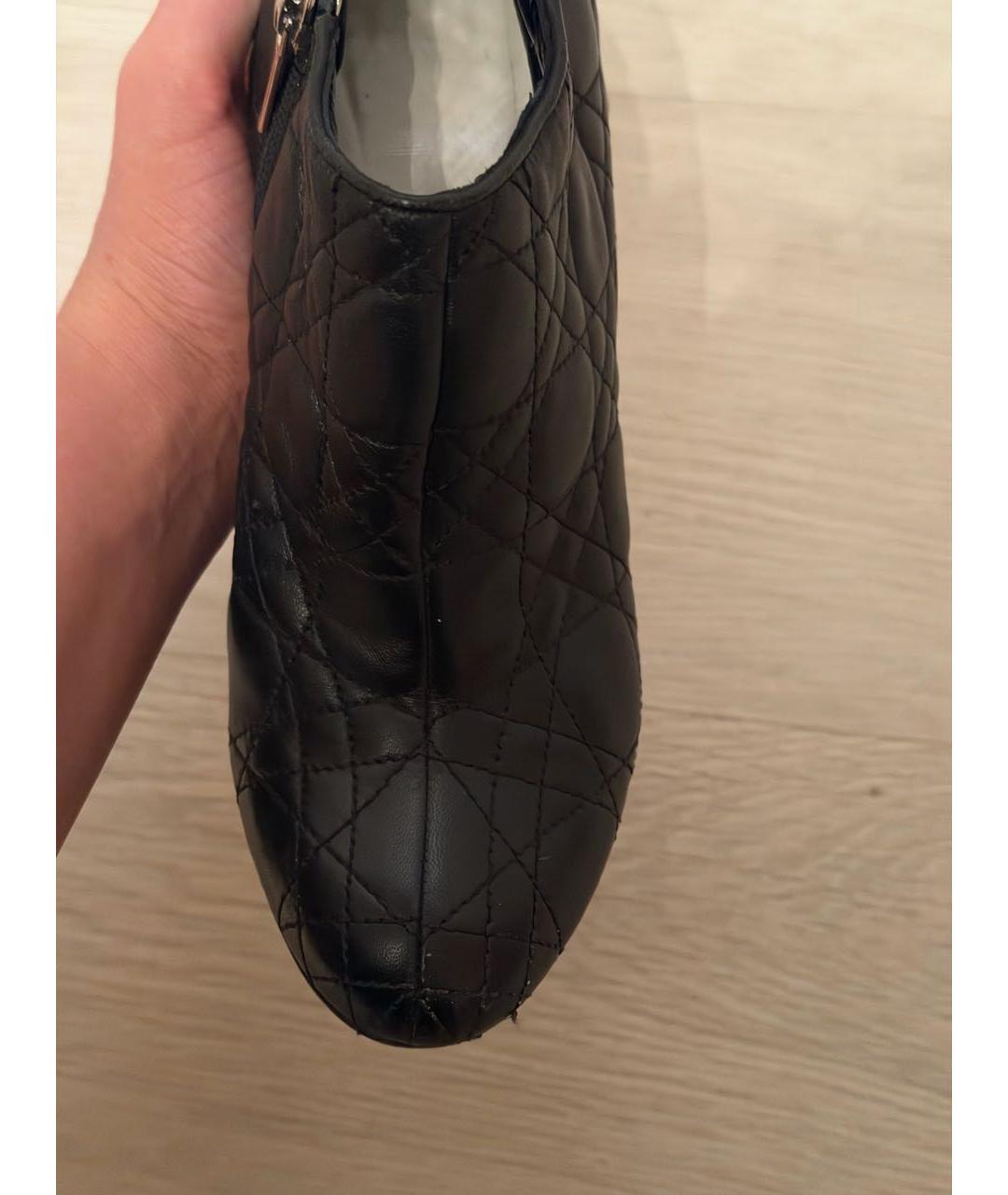 CHRISTIAN DIOR Черные кожаные ботильоны, фото 8