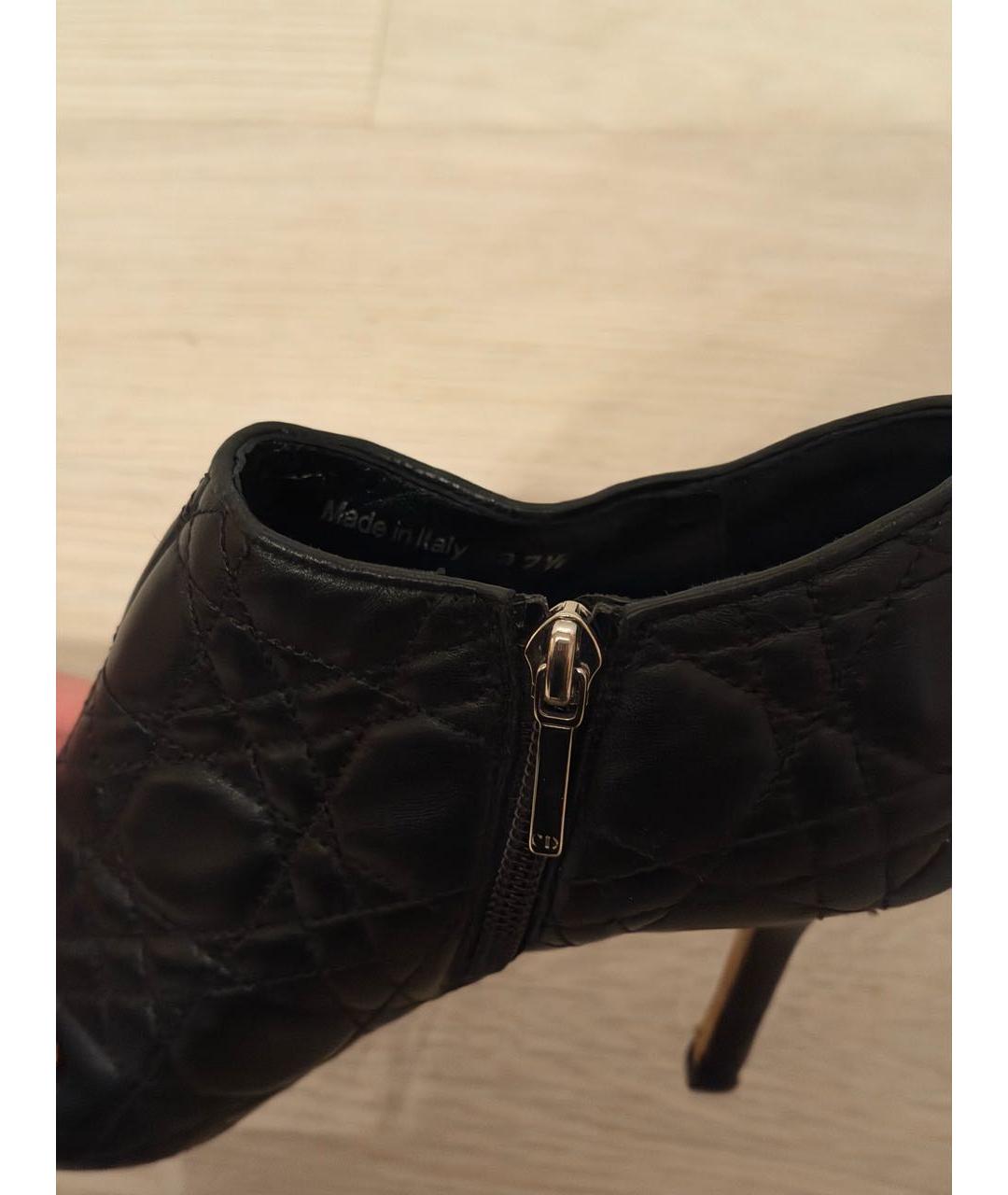 CHRISTIAN DIOR Черные кожаные ботильоны, фото 4