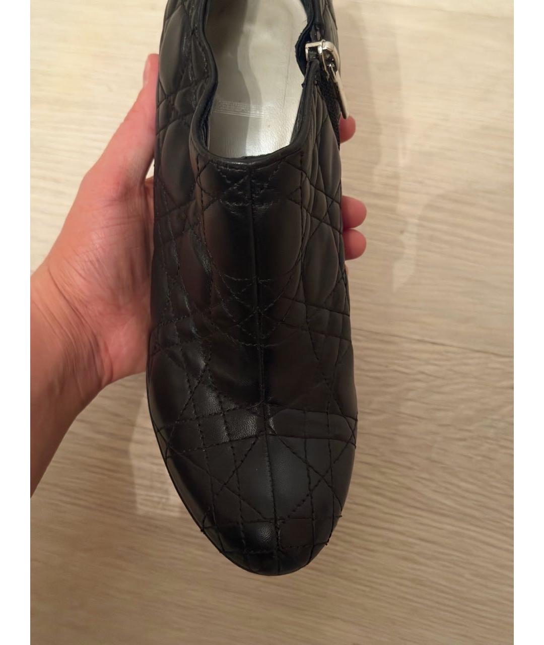 CHRISTIAN DIOR Черные кожаные ботильоны, фото 5