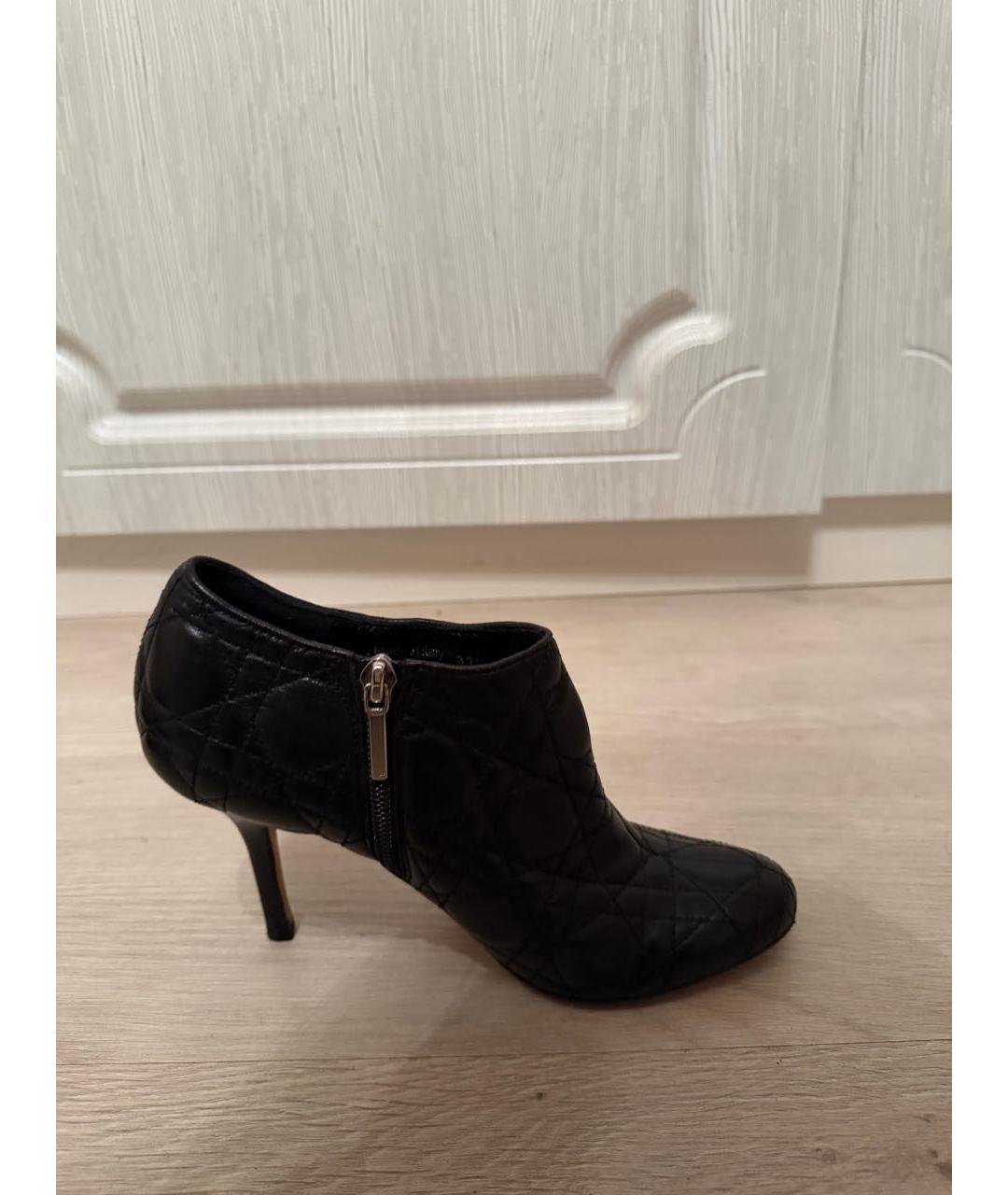 CHRISTIAN DIOR Черные кожаные ботильоны, фото 6