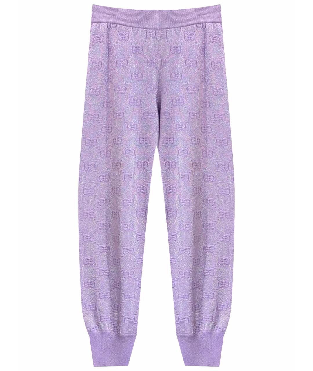 GUCCI Фиолетовые хлопковые спортивные брюки и шорты, фото 1