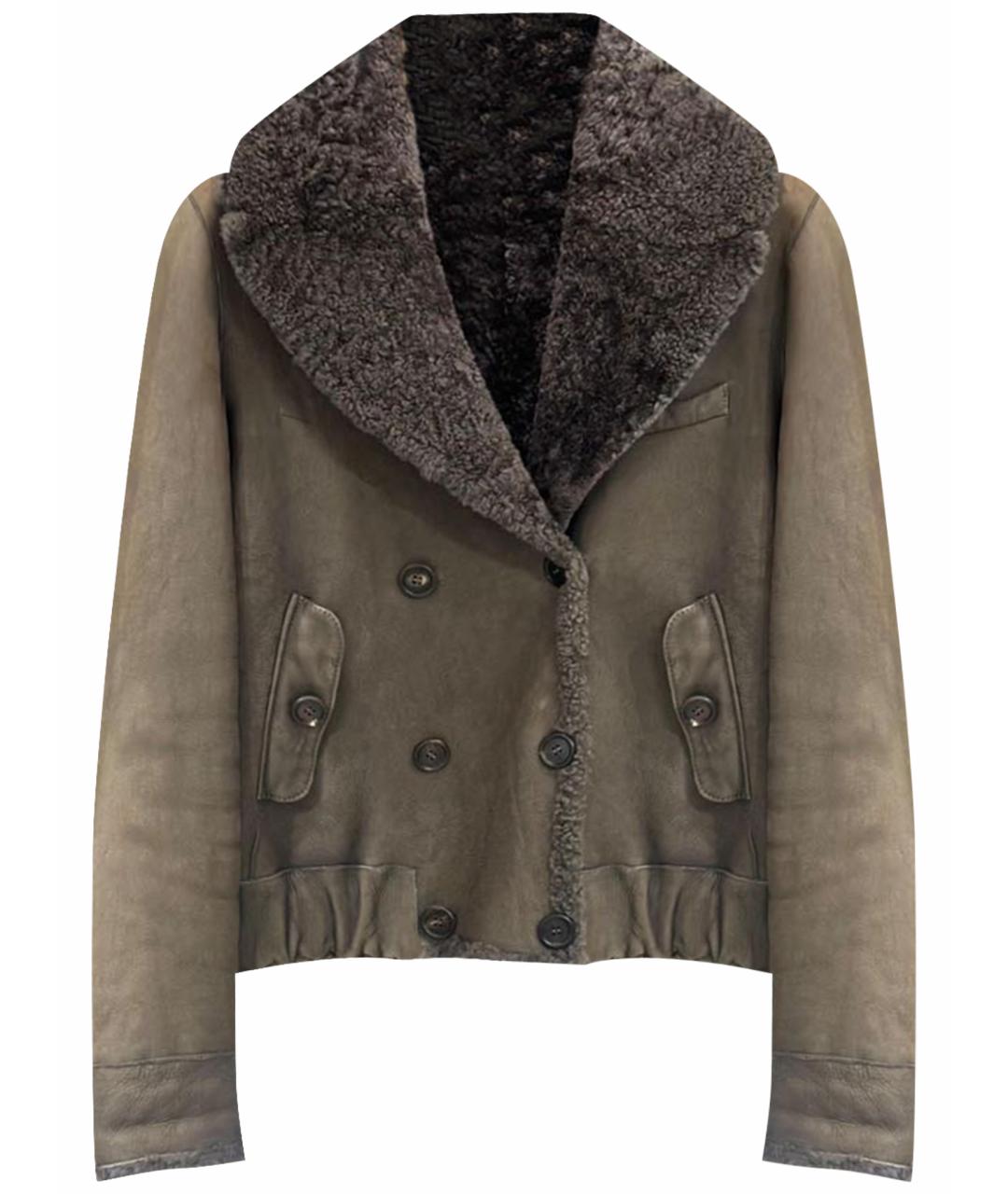 BRUNELLO CUCINELLI Коричневая меховая дубленка, фото 1