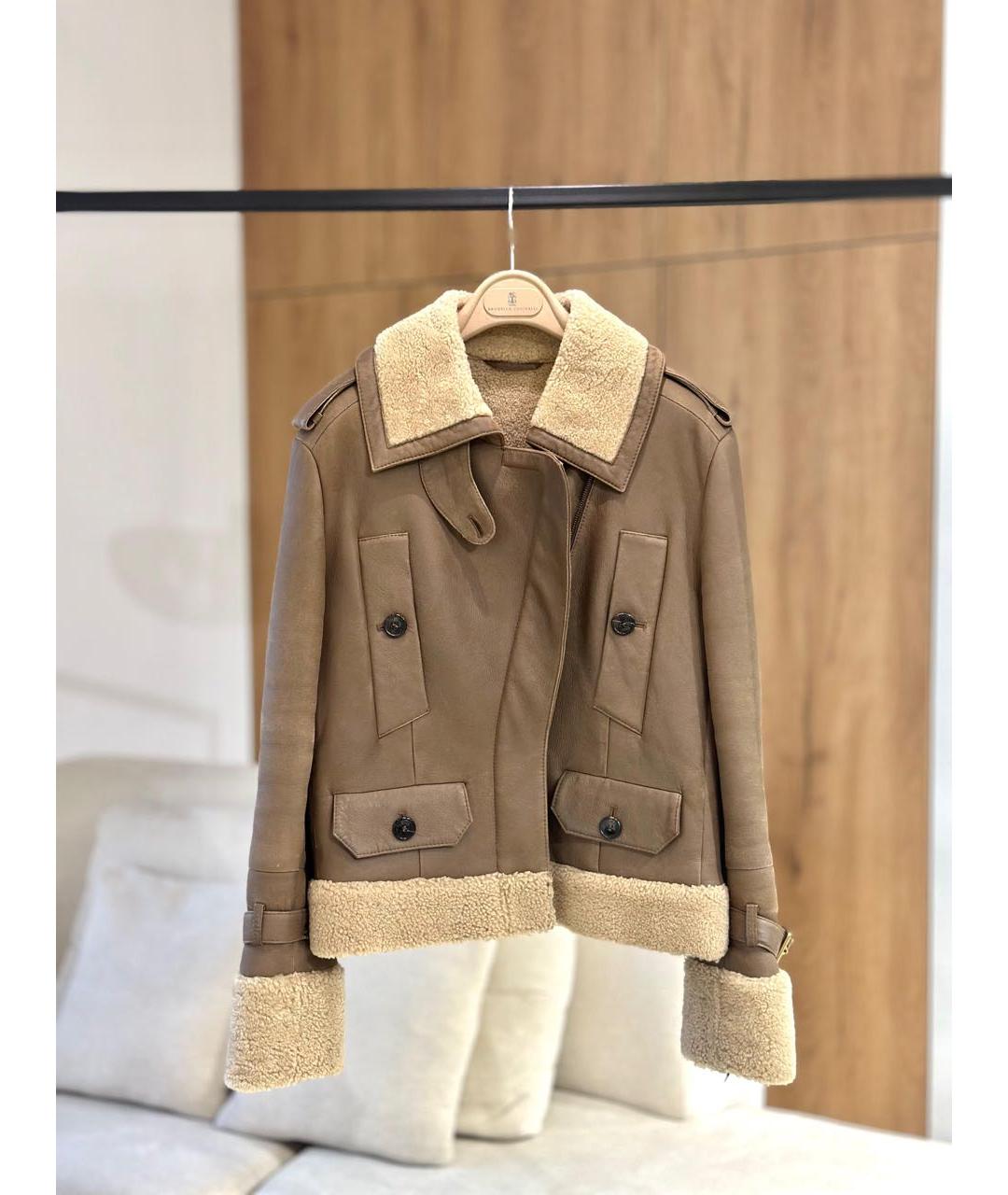 CHRISTIAN DIOR Коричневая кожаная дубленка, фото 3