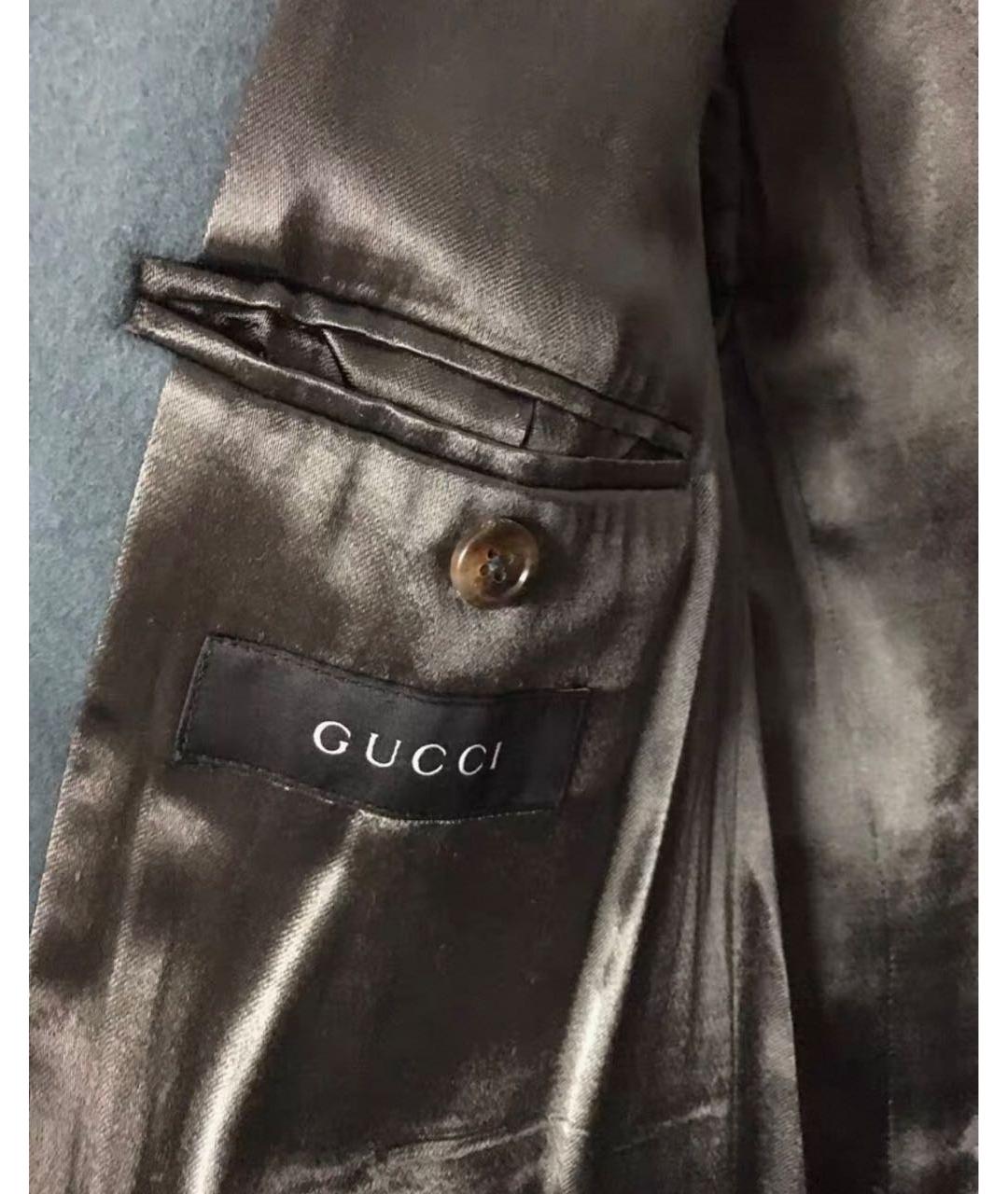 GUCCI Голубое шерстяное пальто, фото 6