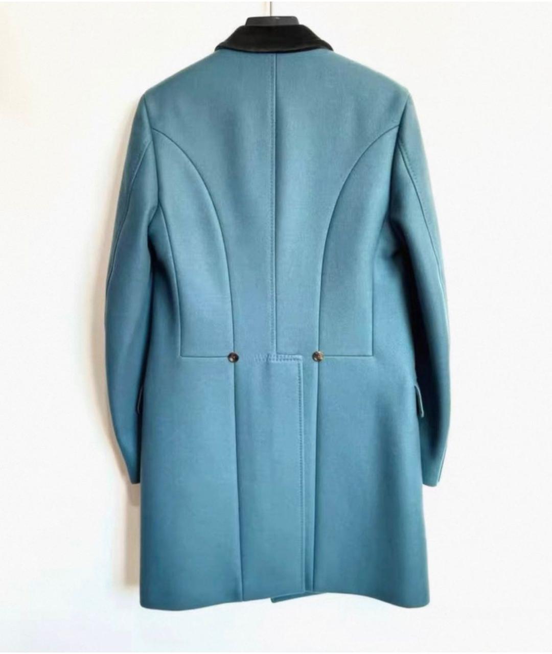 GUCCI Голубое шерстяное пальто, фото 2