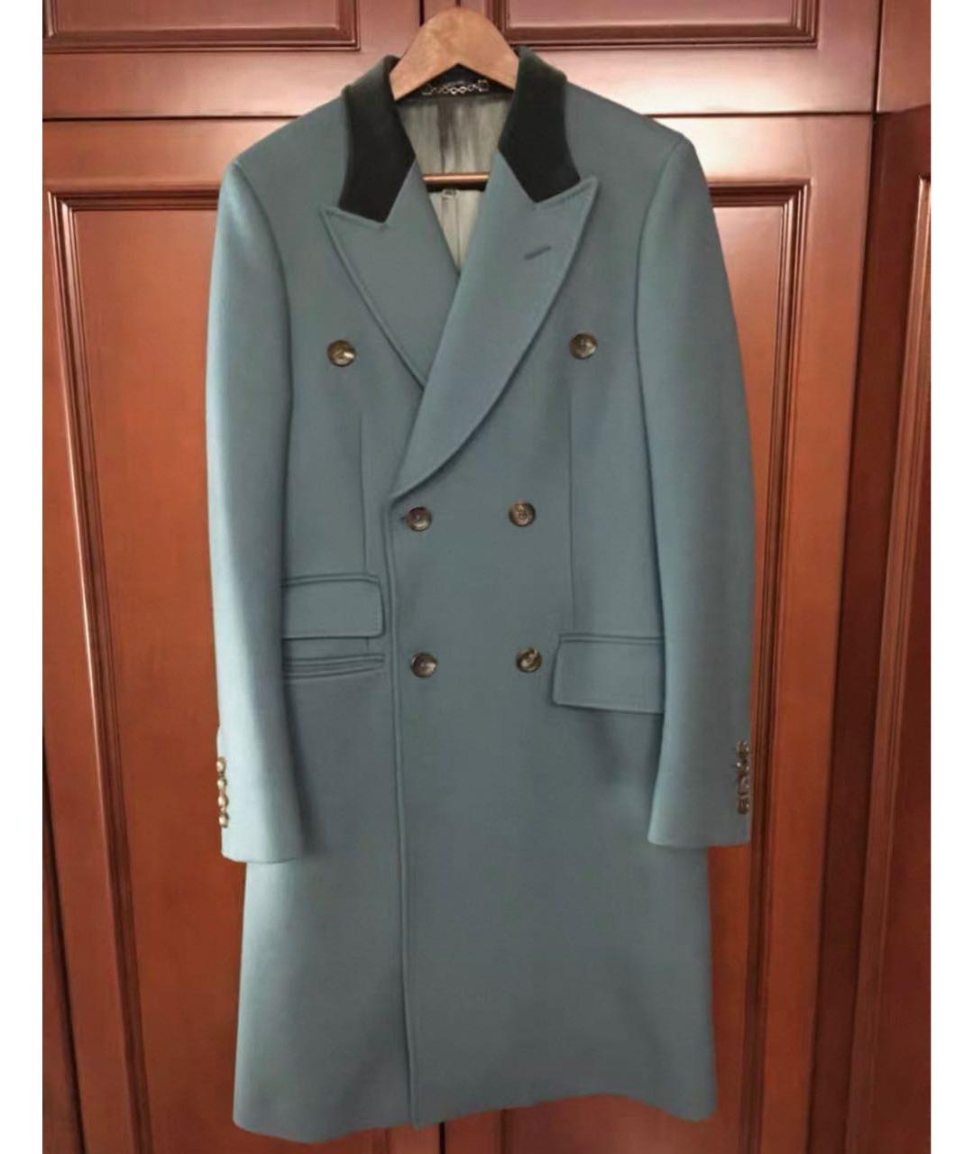 GUCCI Голубое шерстяное пальто, фото 9