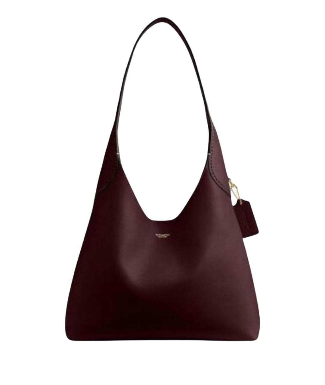 COACH Бордовая кожаная сумка через плечо, фото 1