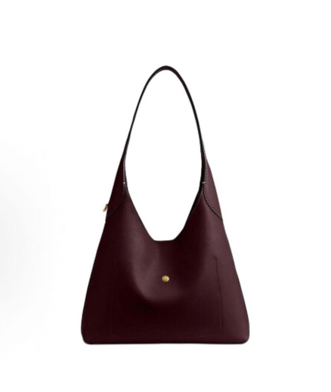 COACH Бордовая кожаная сумка через плечо, фото 3