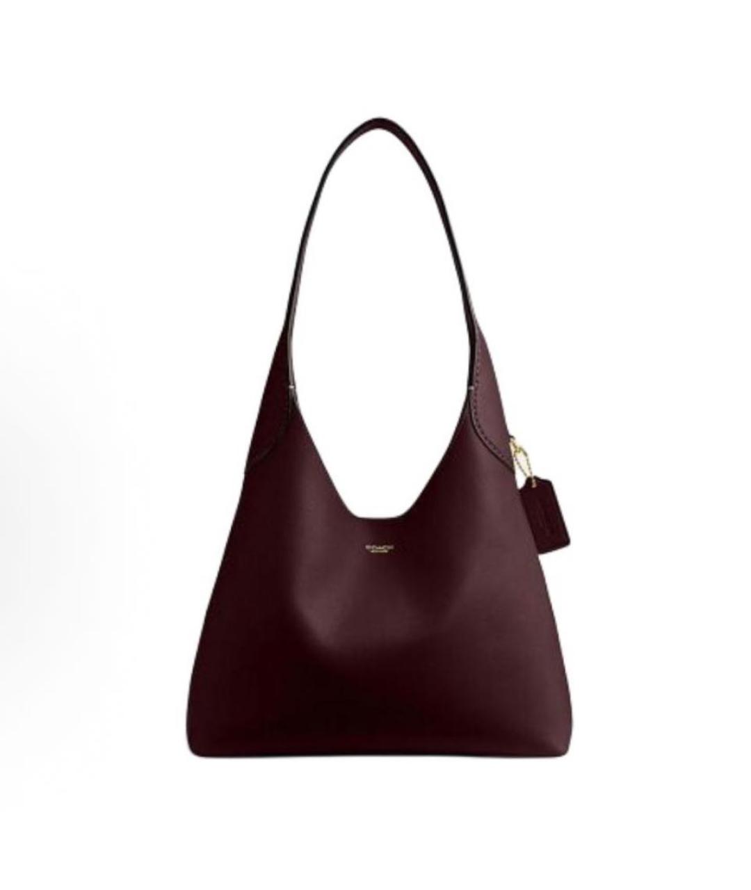 COACH Бордовая кожаная сумка через плечо, фото 8