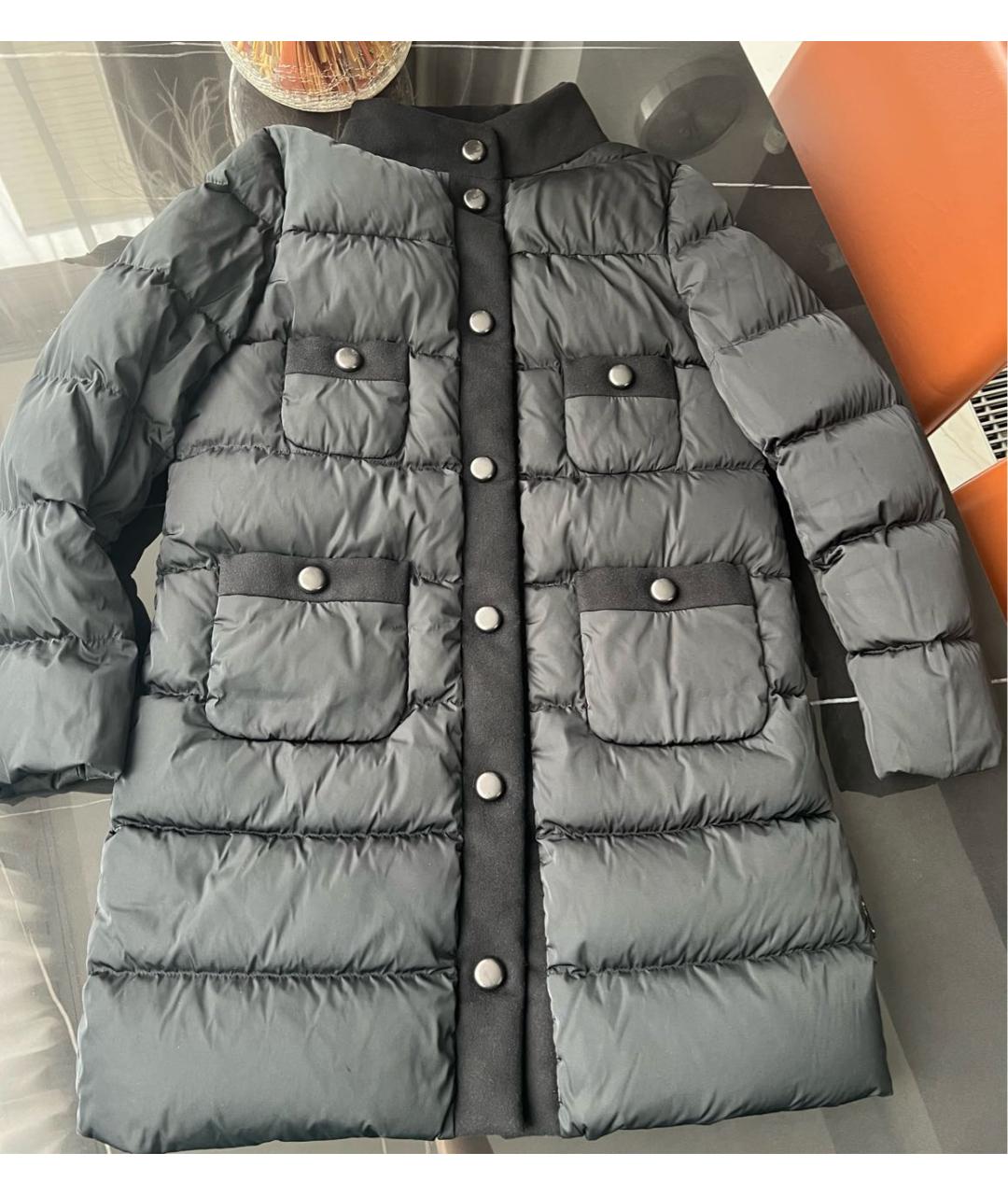 MONCLER Черный полиамидовый пуховик, фото 9