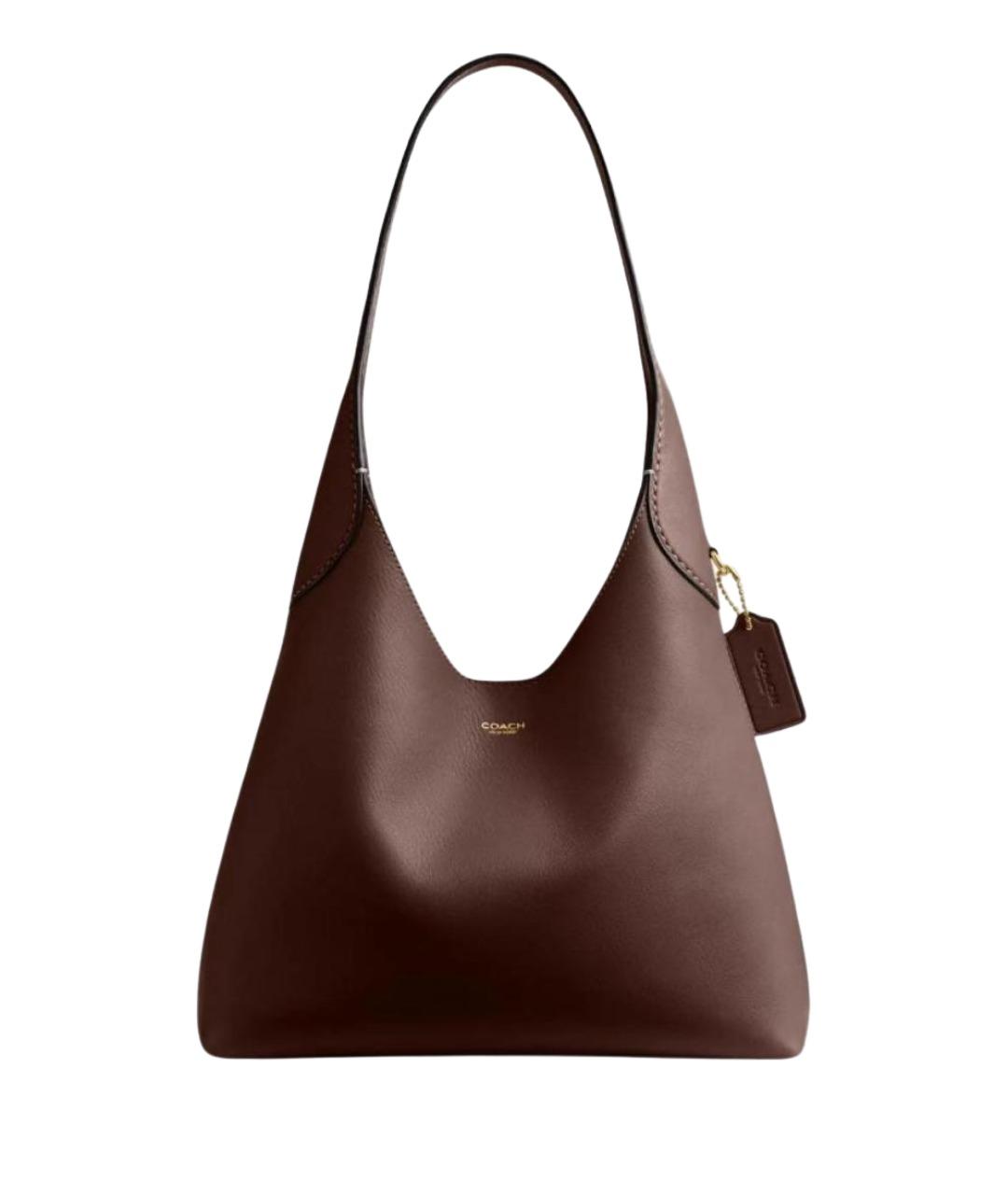 COACH Коричневая кожаная сумка через плечо, фото 1