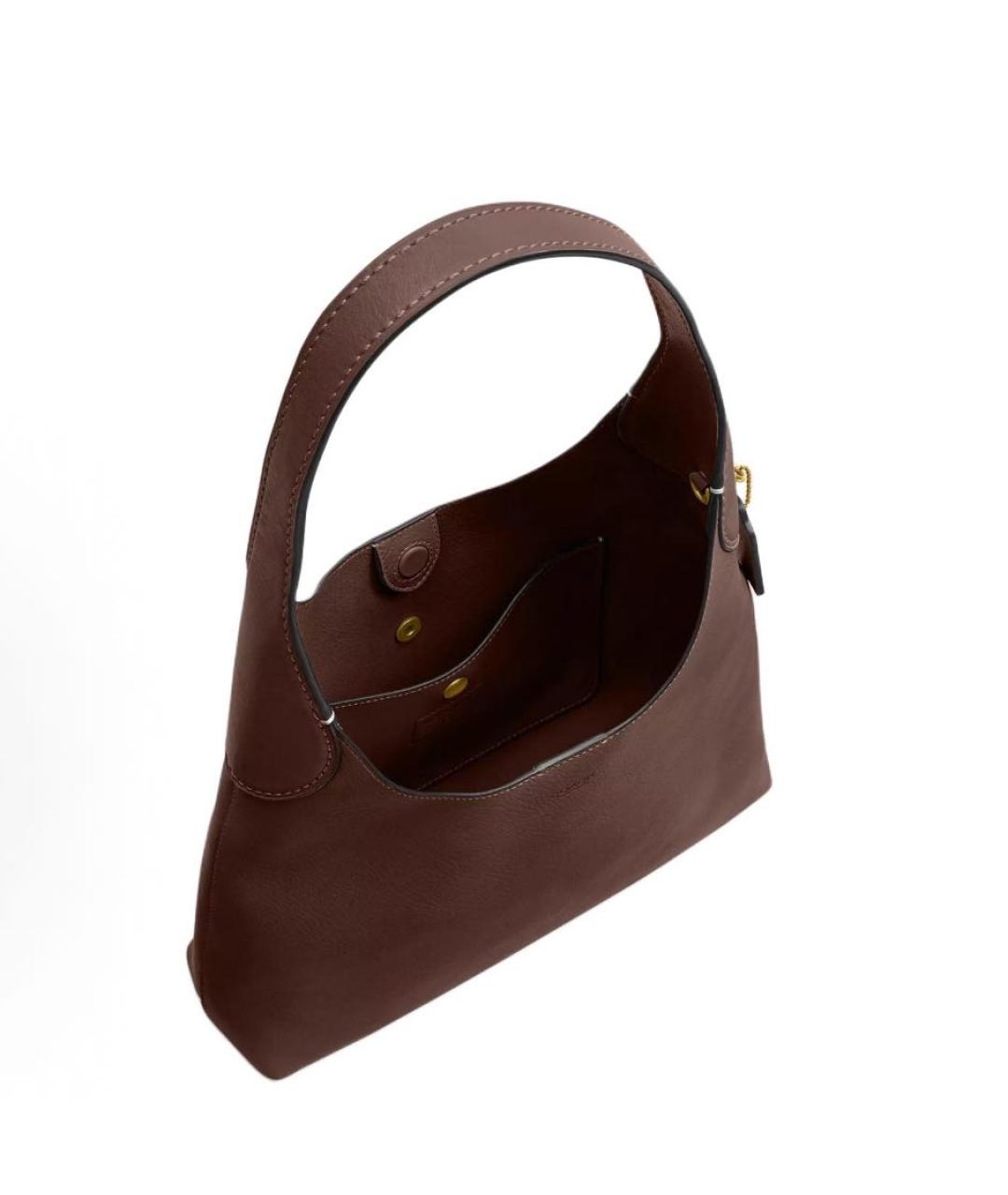 COACH Коричневая кожаная сумка через плечо, фото 4