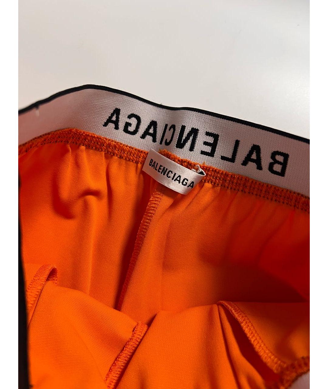 BALENCIAGA Оранжевое хлопко-эластановые спортивные брюки и шорты, фото 4