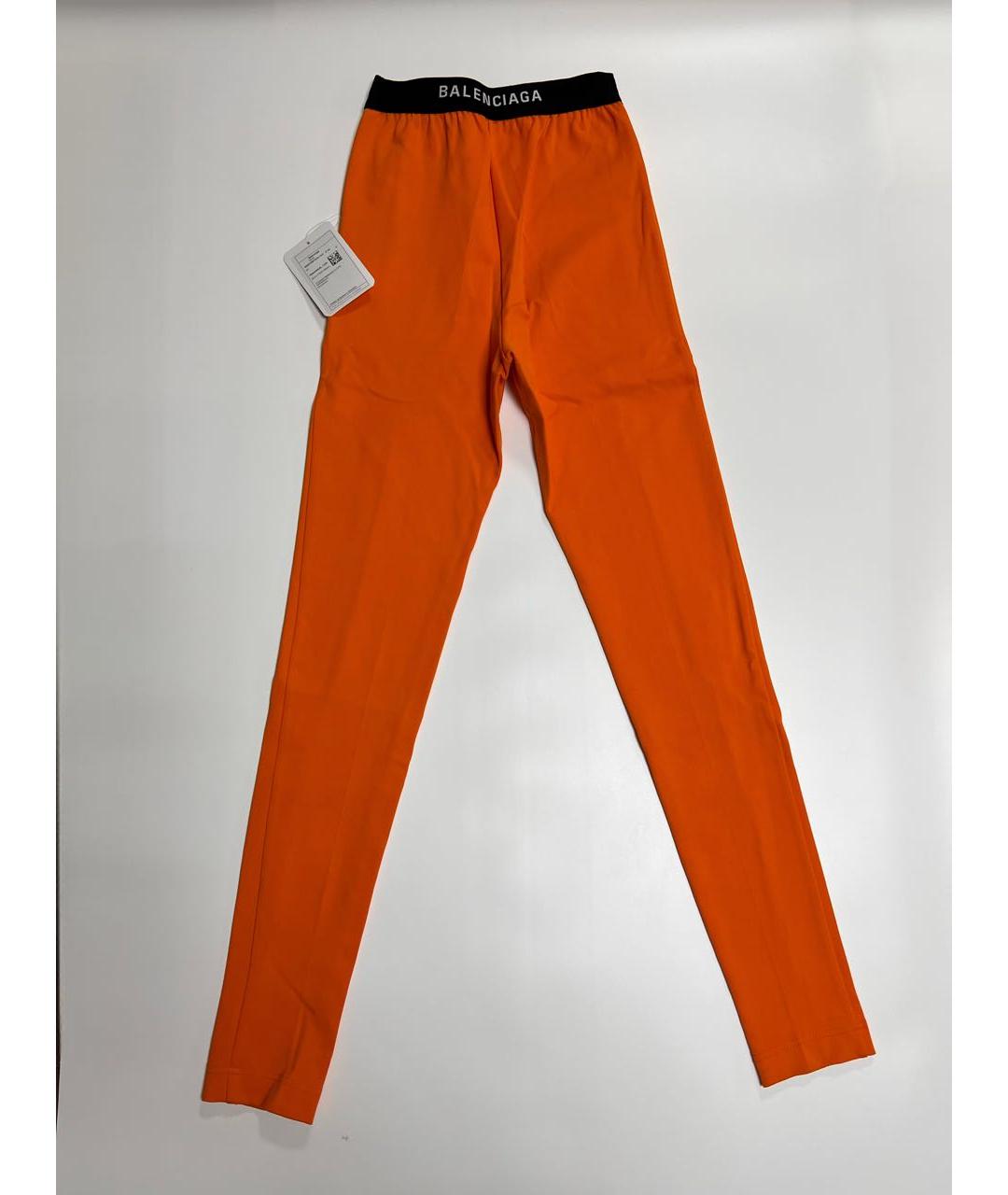 BALENCIAGA Оранжевое хлопко-эластановые спортивные брюки и шорты, фото 2