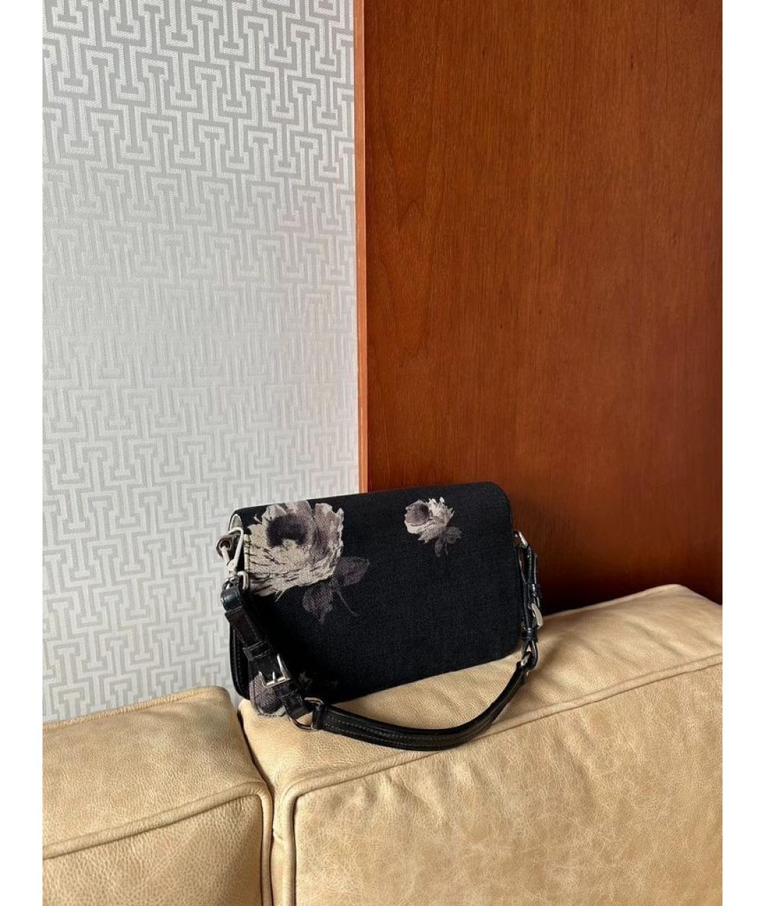 PRADA Черная замшевая сумка с короткими ручками, фото 2