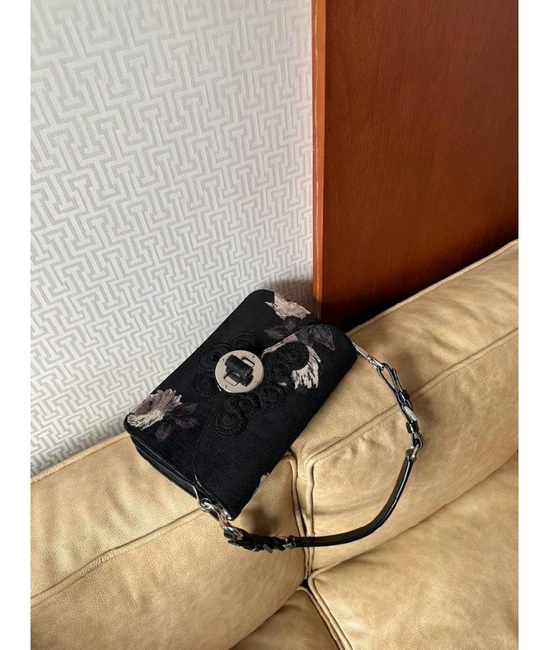 PRADA Черная замшевая сумка с короткими ручками, фото 3