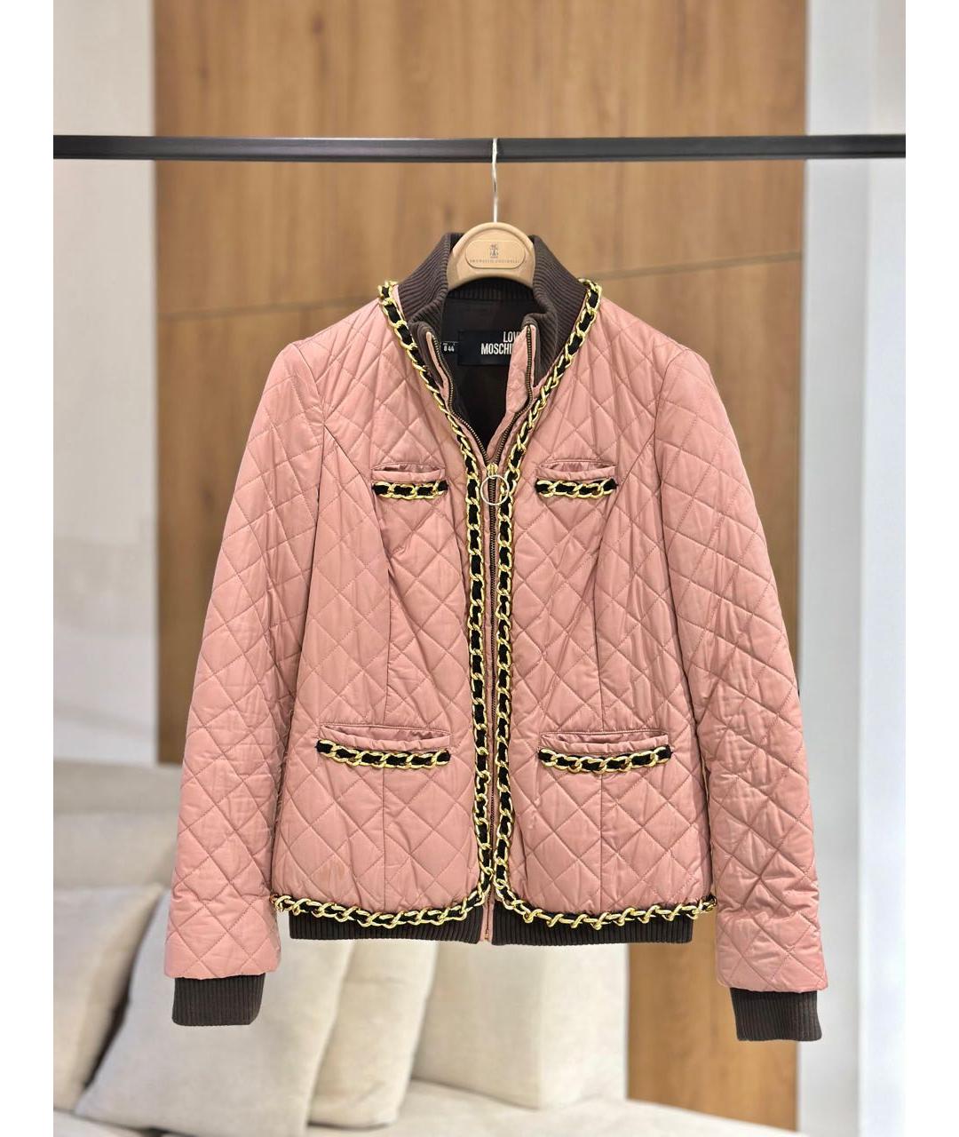 LOVE MOSCHINO Коралловая хлопковая куртка, фото 2