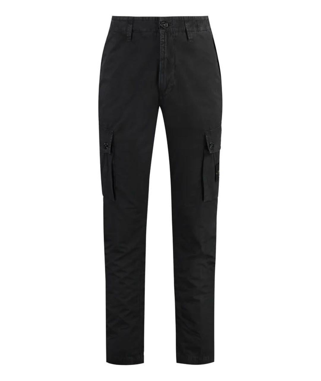 STONE ISLAND Черные хлопковые повседневные брюки, фото 1