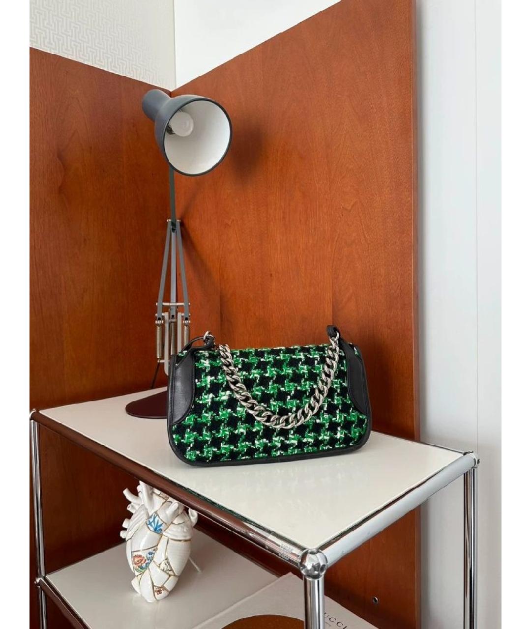 PRADA Зеленая жаккардовая сумка через плечо, фото 7