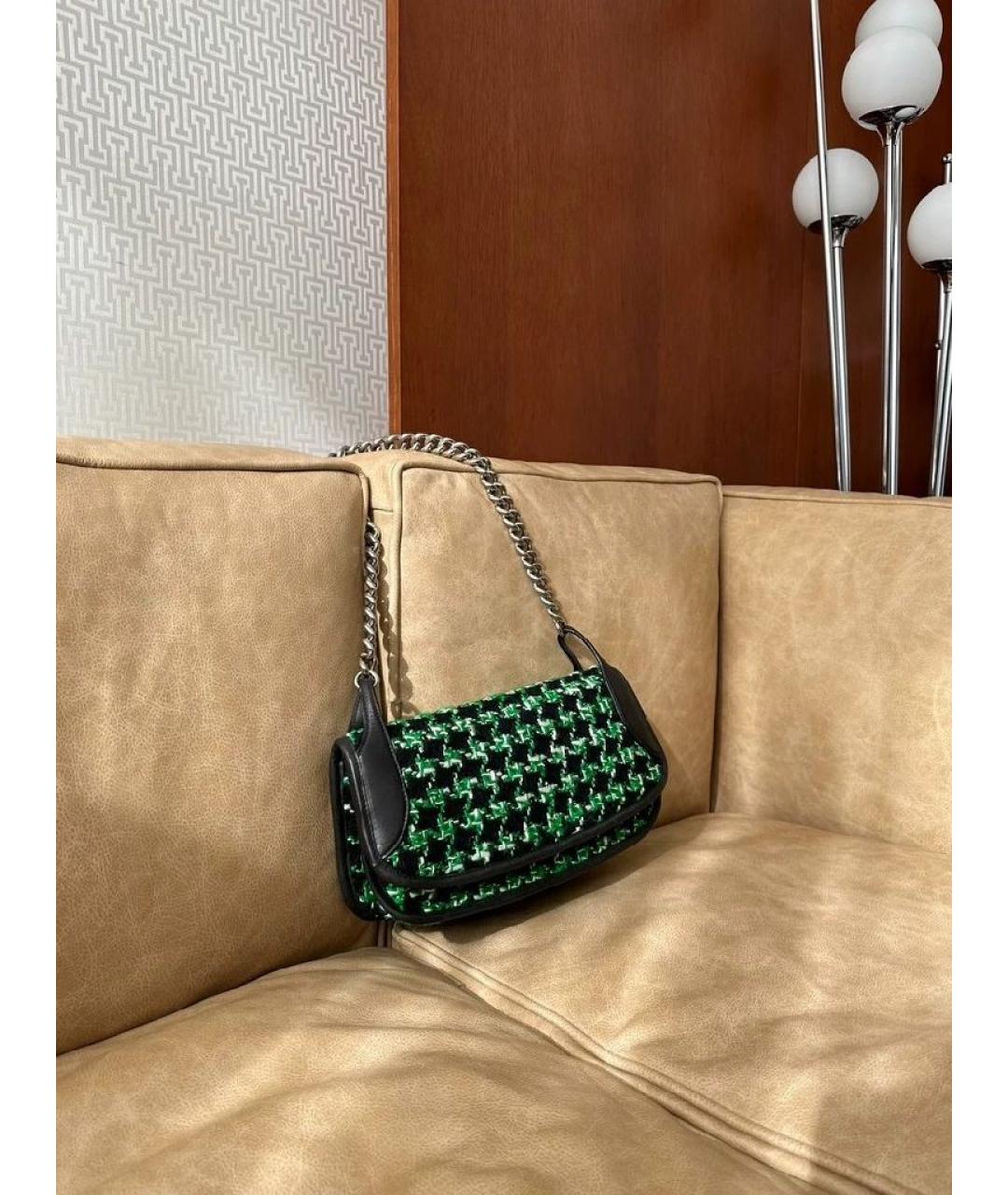 PRADA Зеленая жаккардовая сумка через плечо, фото 2