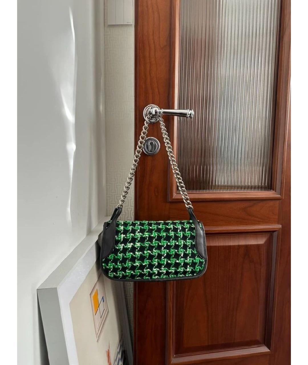 PRADA Зеленая жаккардовая сумка через плечо, фото 5