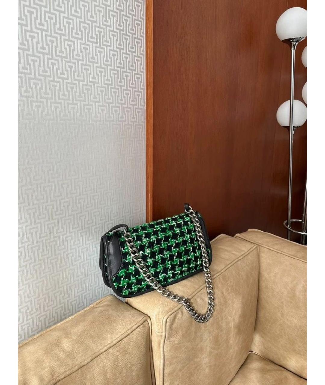 PRADA Зеленая жаккардовая сумка через плечо, фото 3