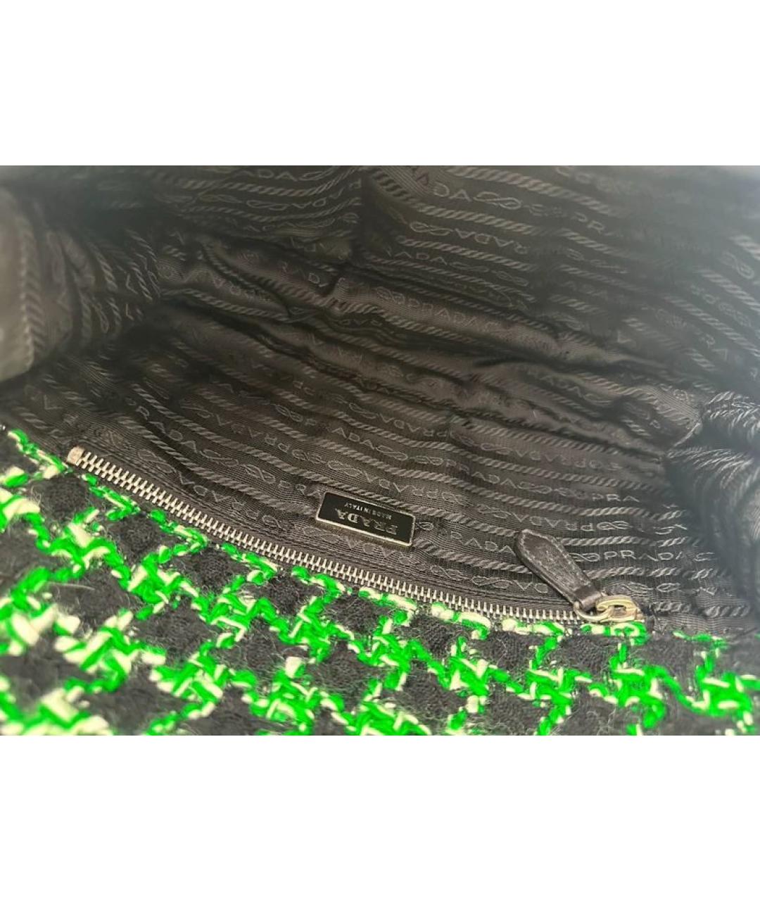 PRADA Зеленая жаккардовая сумка через плечо, фото 6