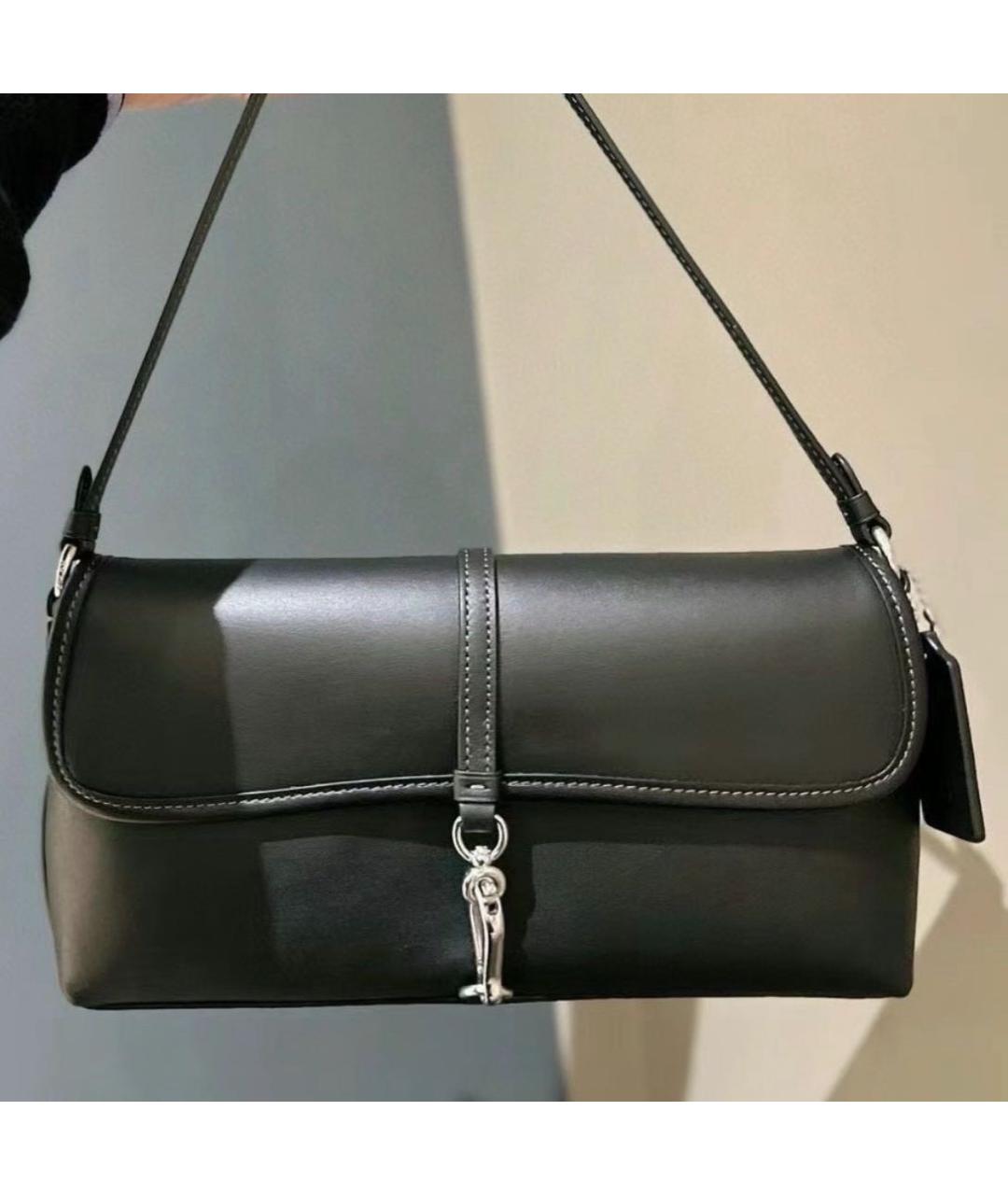 COACH Черная кожаная сумка через плечо, фото 6