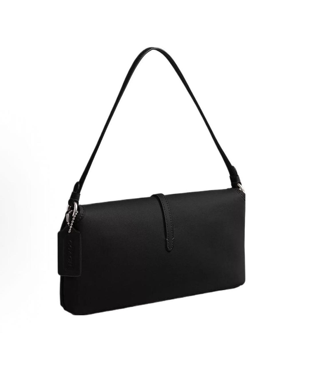 COACH Черная кожаная сумка через плечо, фото 2