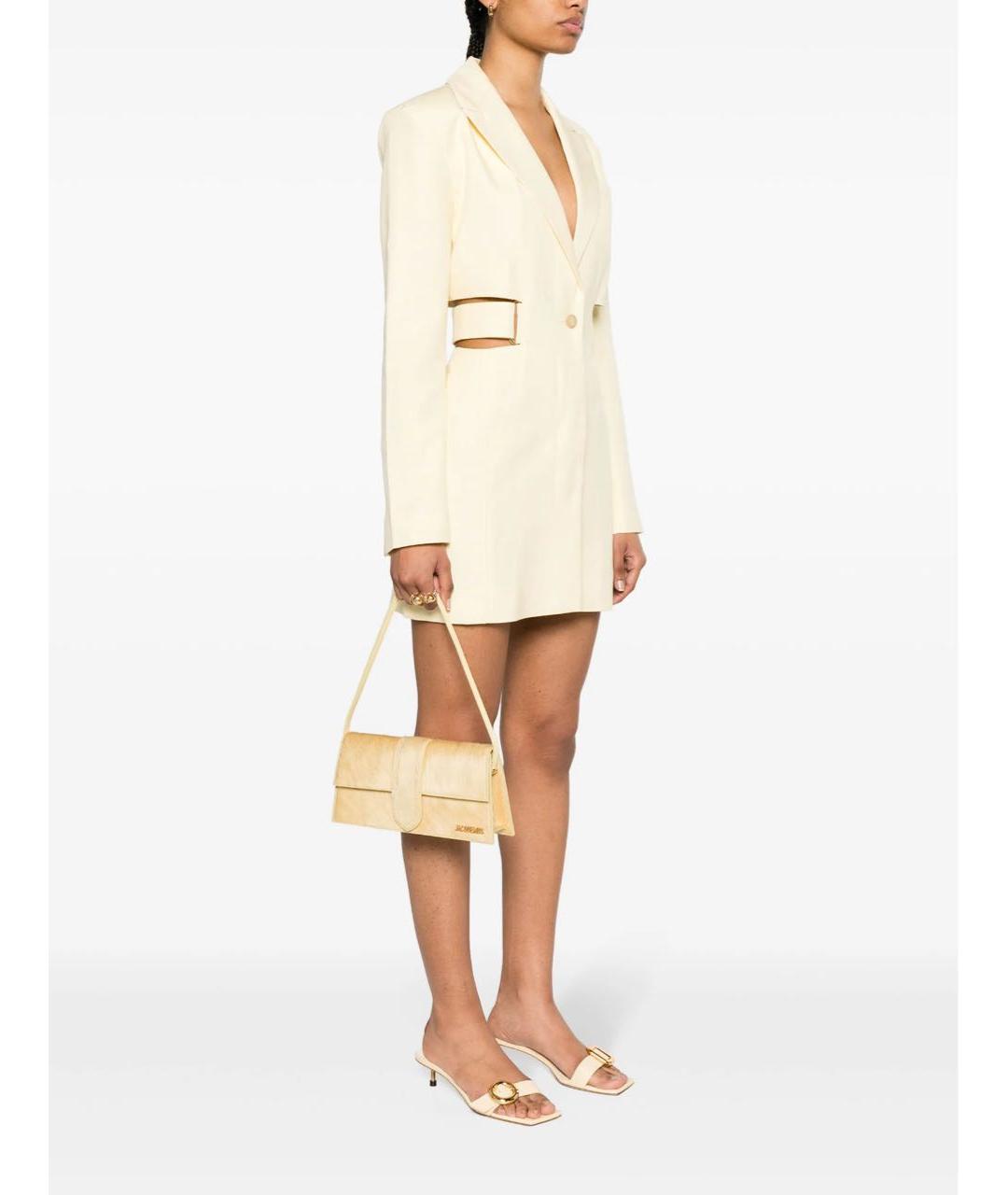 JACQUEMUS Бежевая кожаная сумка через плечо, фото 2