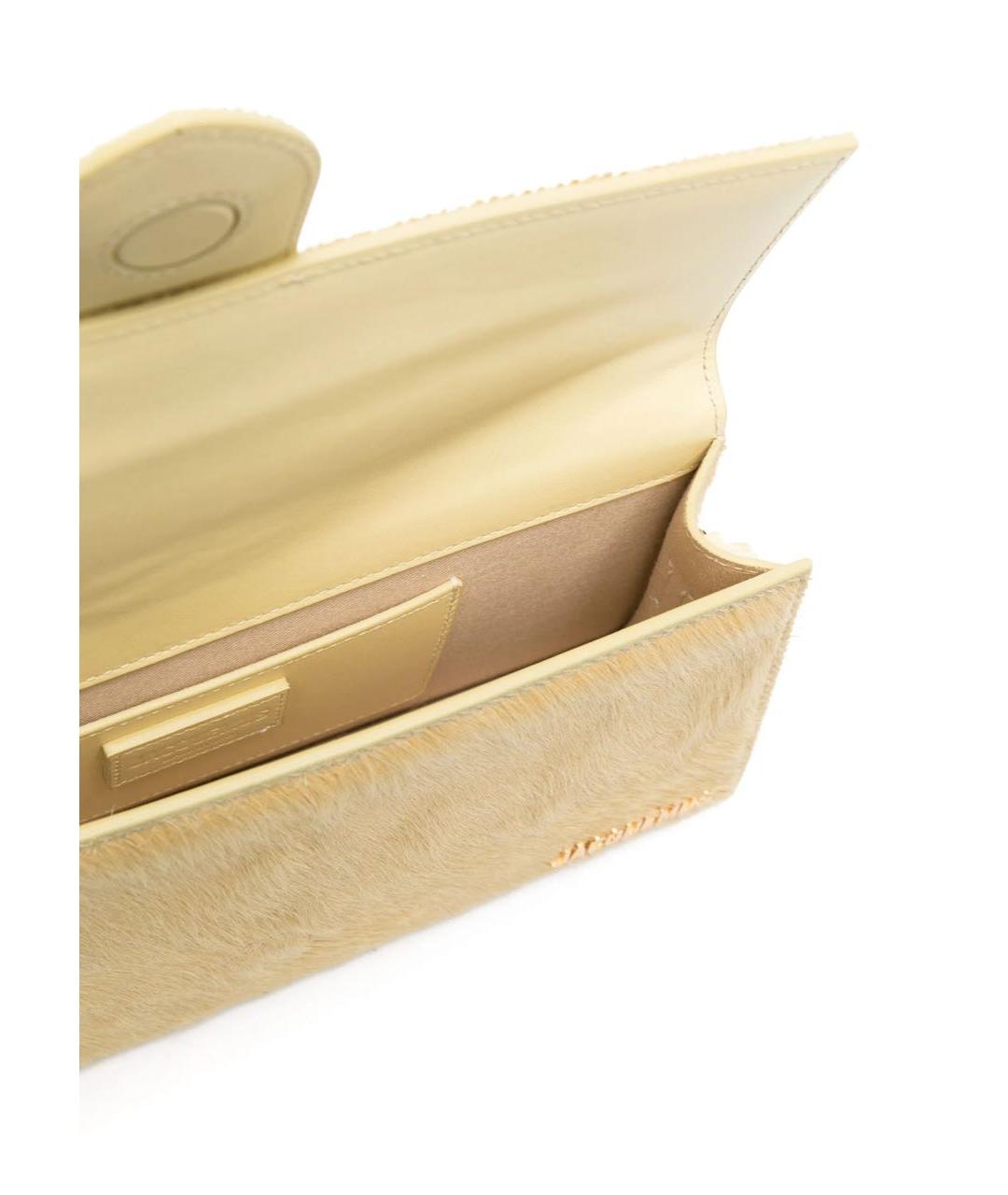 JACQUEMUS Бежевая кожаная сумка через плечо, фото 5