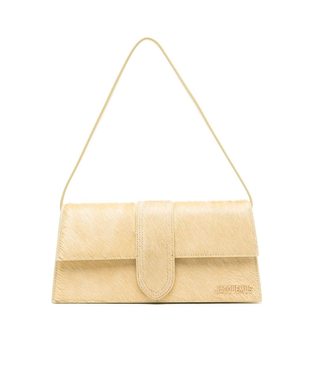 JACQUEMUS Бежевая кожаная сумка через плечо, фото 6