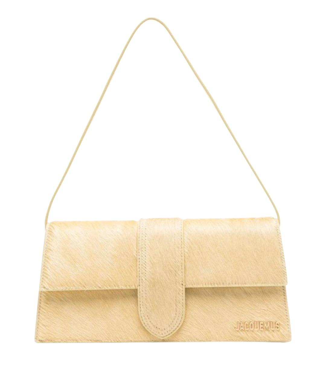 JACQUEMUS Бежевая кожаная сумка через плечо, фото 1