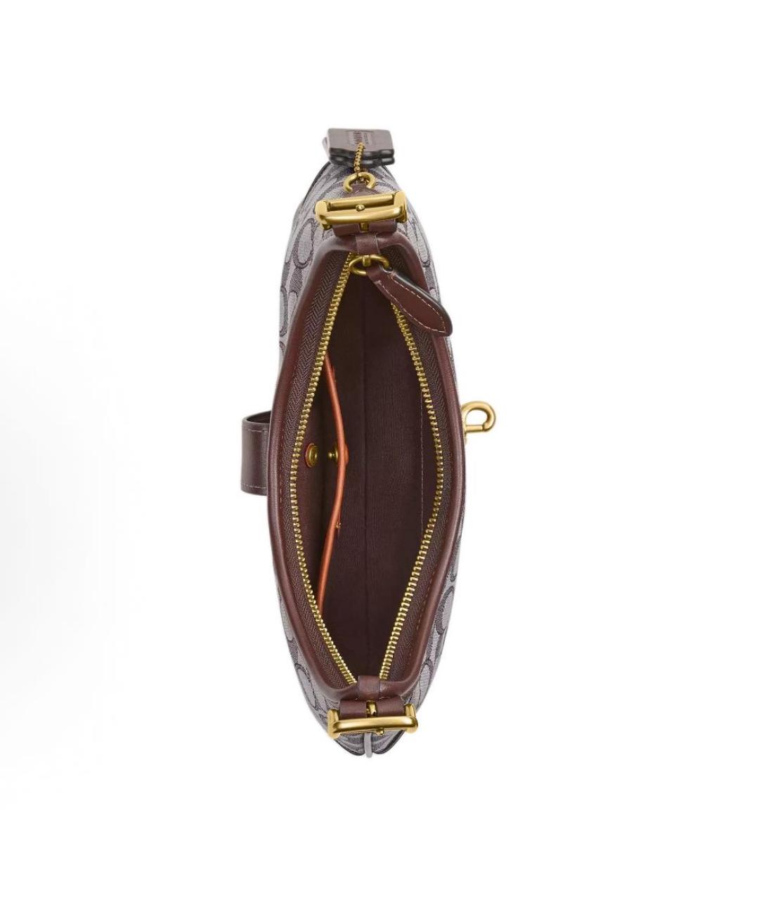 COACH Коричневая кожаная сумка через плечо, фото 4